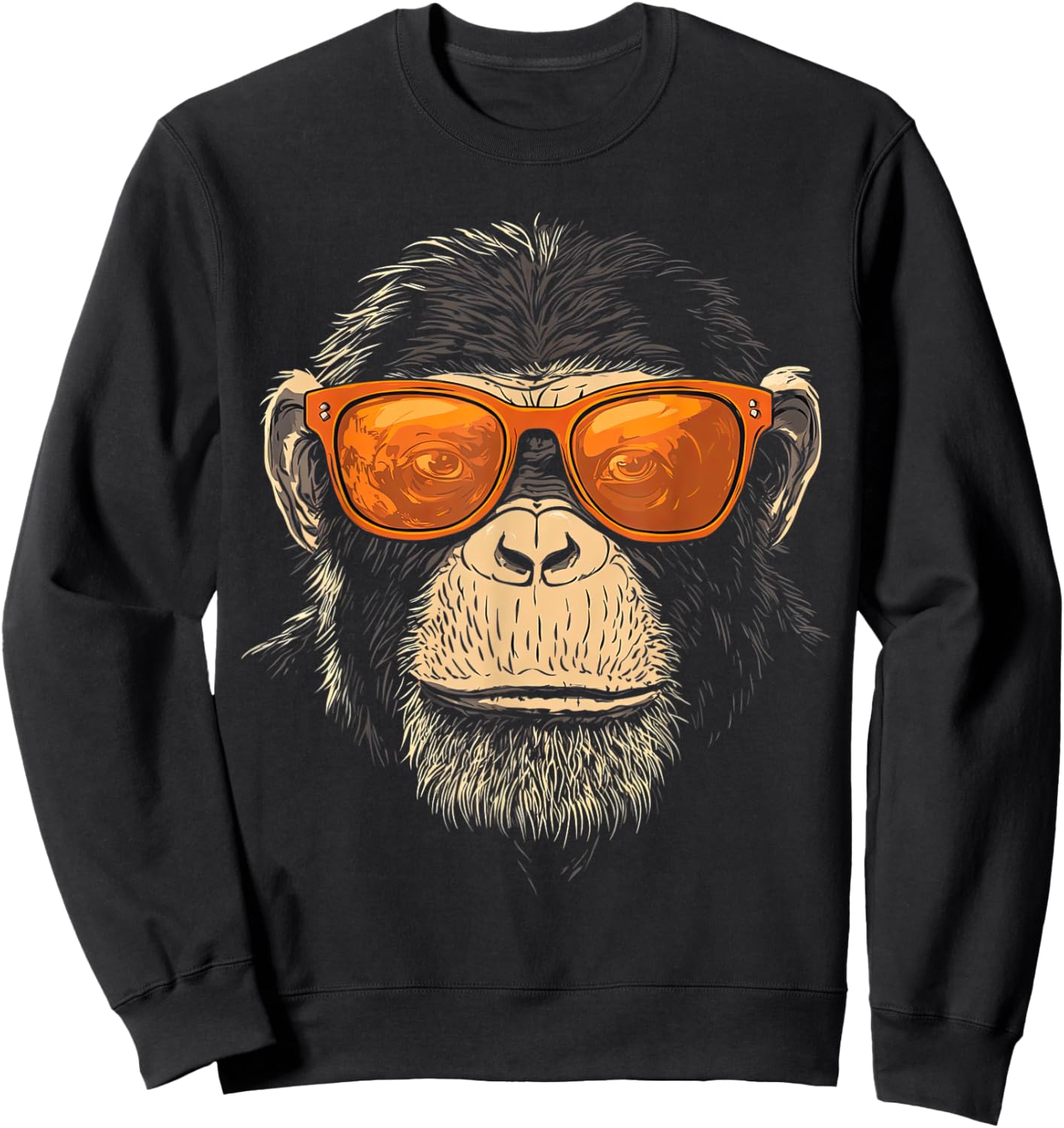 Funny Monkey with sunglasses cool Graffiti Urban art street Sweatshirt - Sweatshirt | Black