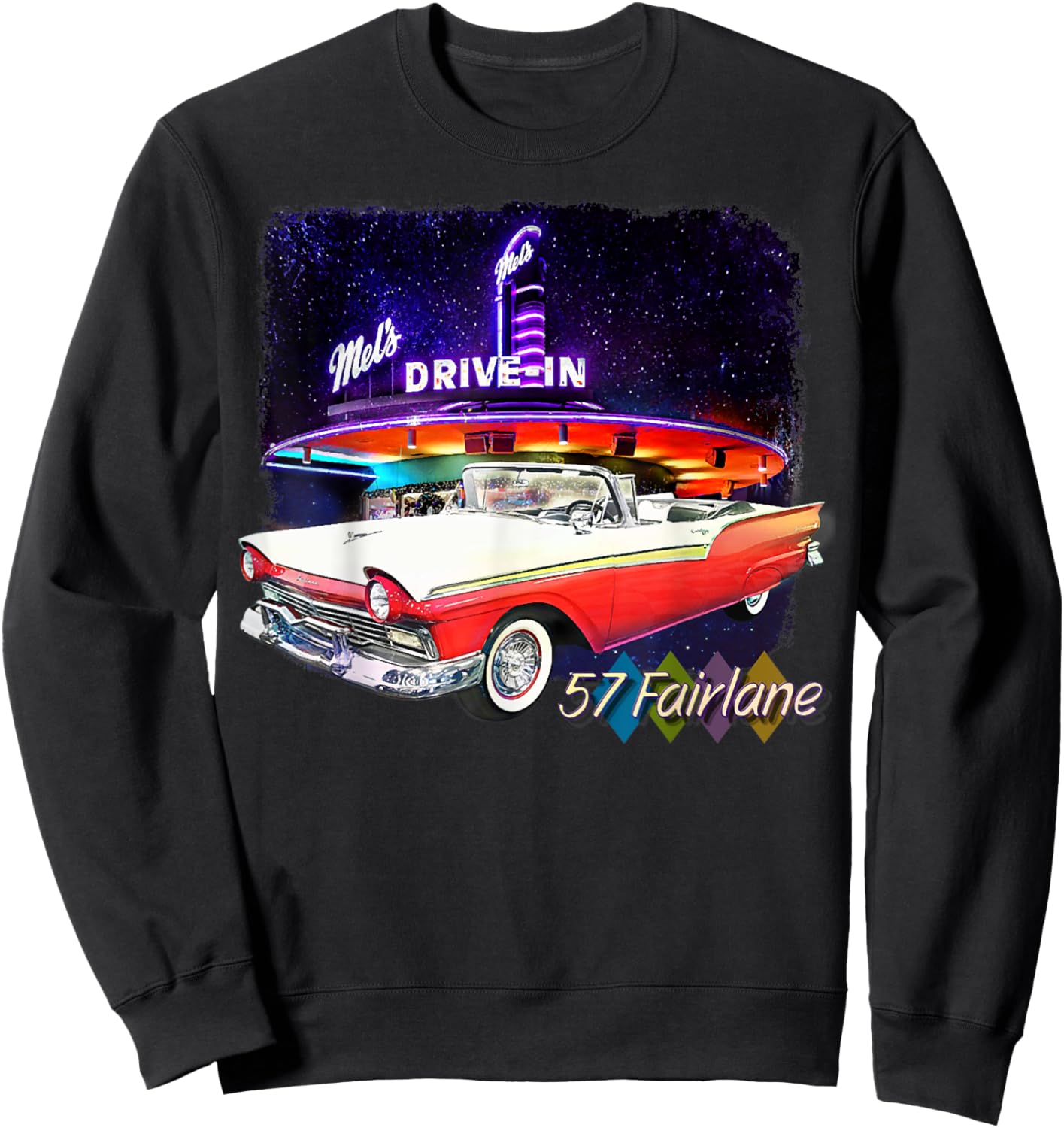 1957 57 Fairlane, Classic Car Art Sweatshirt - Sweatshirt | Black