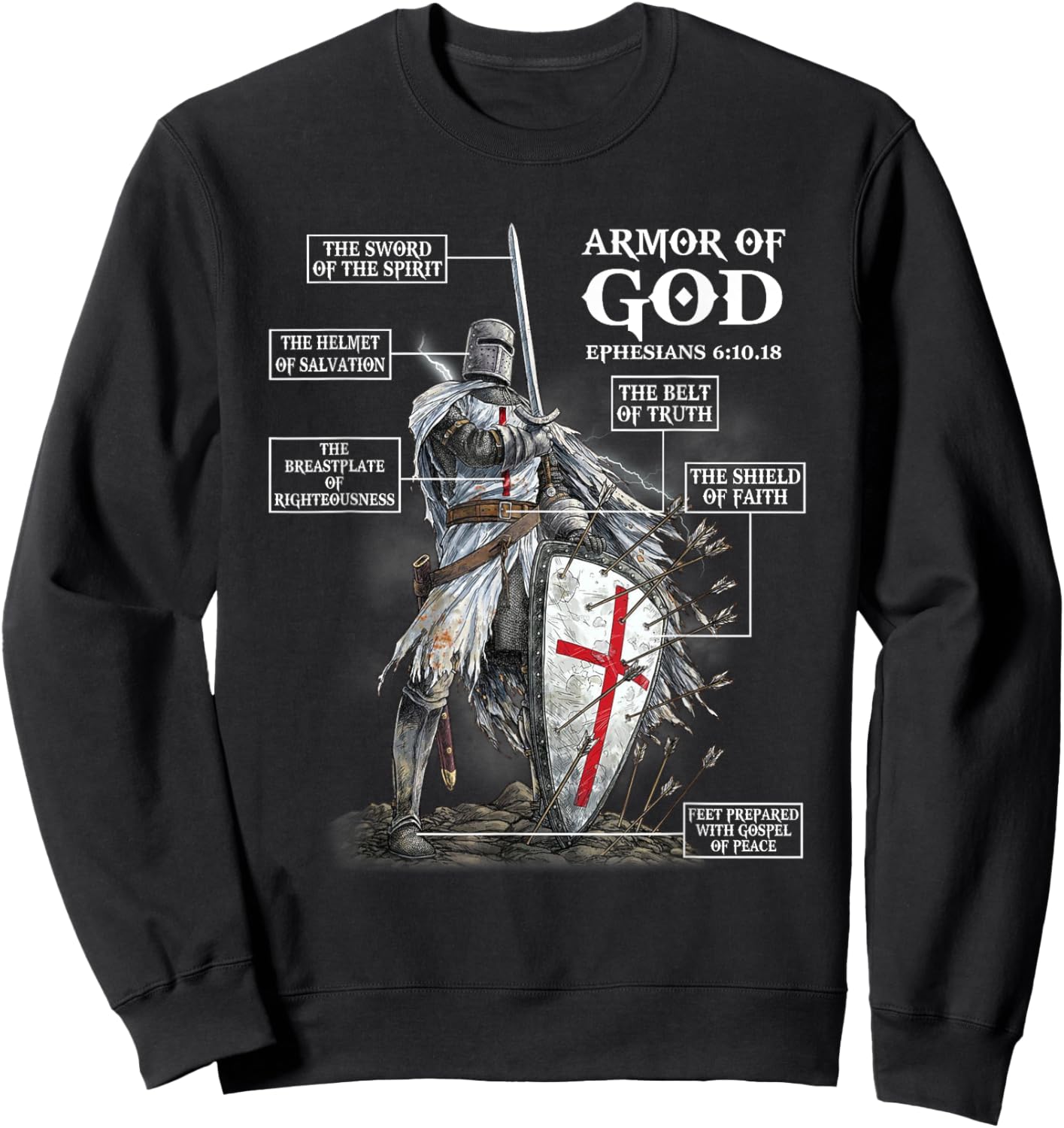 Anatomy of A Knight Templar Funny Christian Warrior Of God Sweatshirt - Sweatshirt | Black