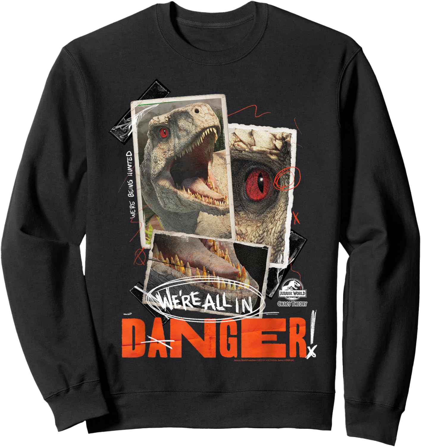 Jurassic World: Chaos Theory Danger Sweatshirt - Sweatshirt | Black