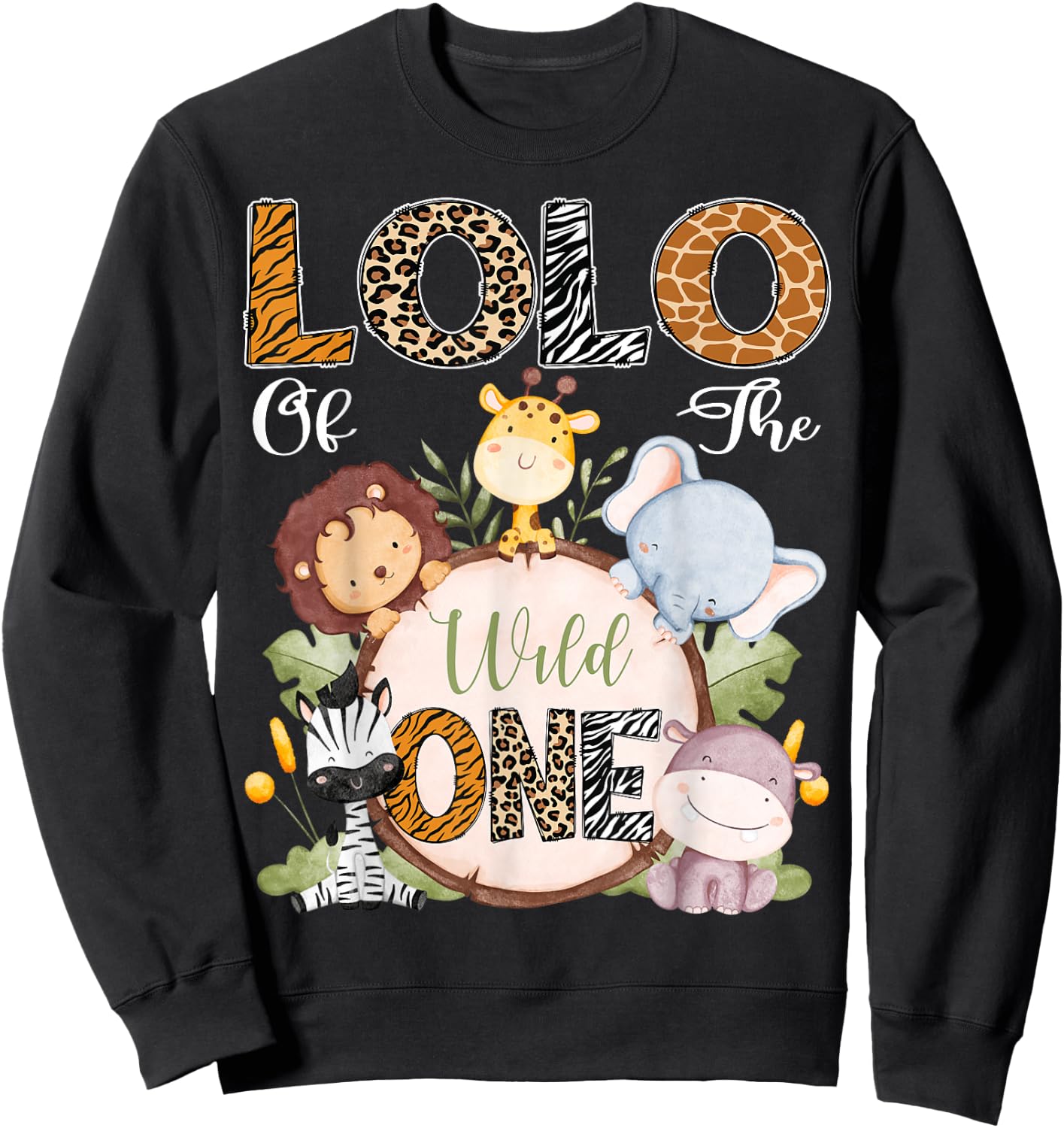 Lolo Of The Wild One 1St Birthday Safari Woodland Sweatshirt - Sweatshirt | Black