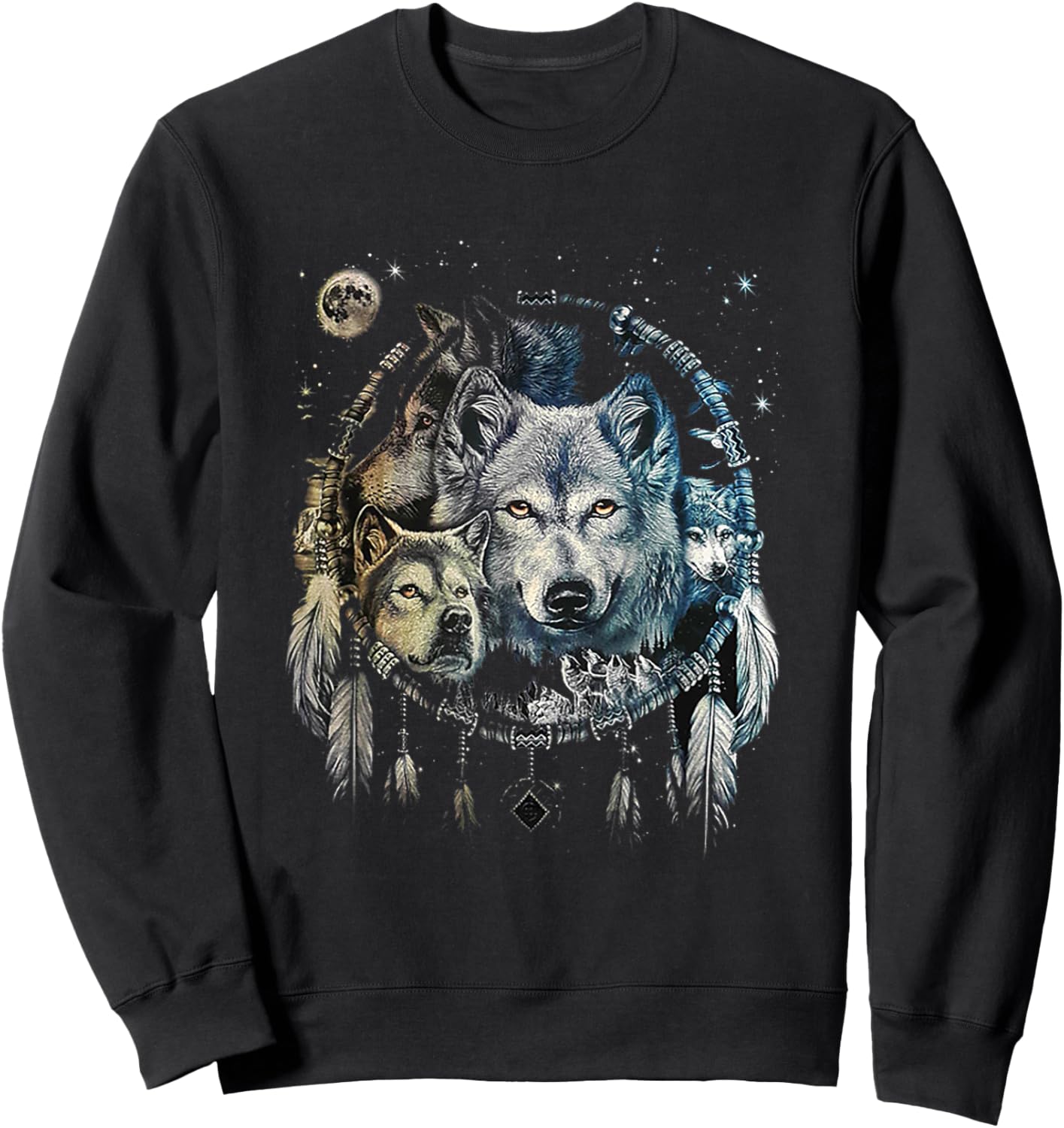 Wolf Dream Catcher Sweatshirt - Sweatshirt | Black