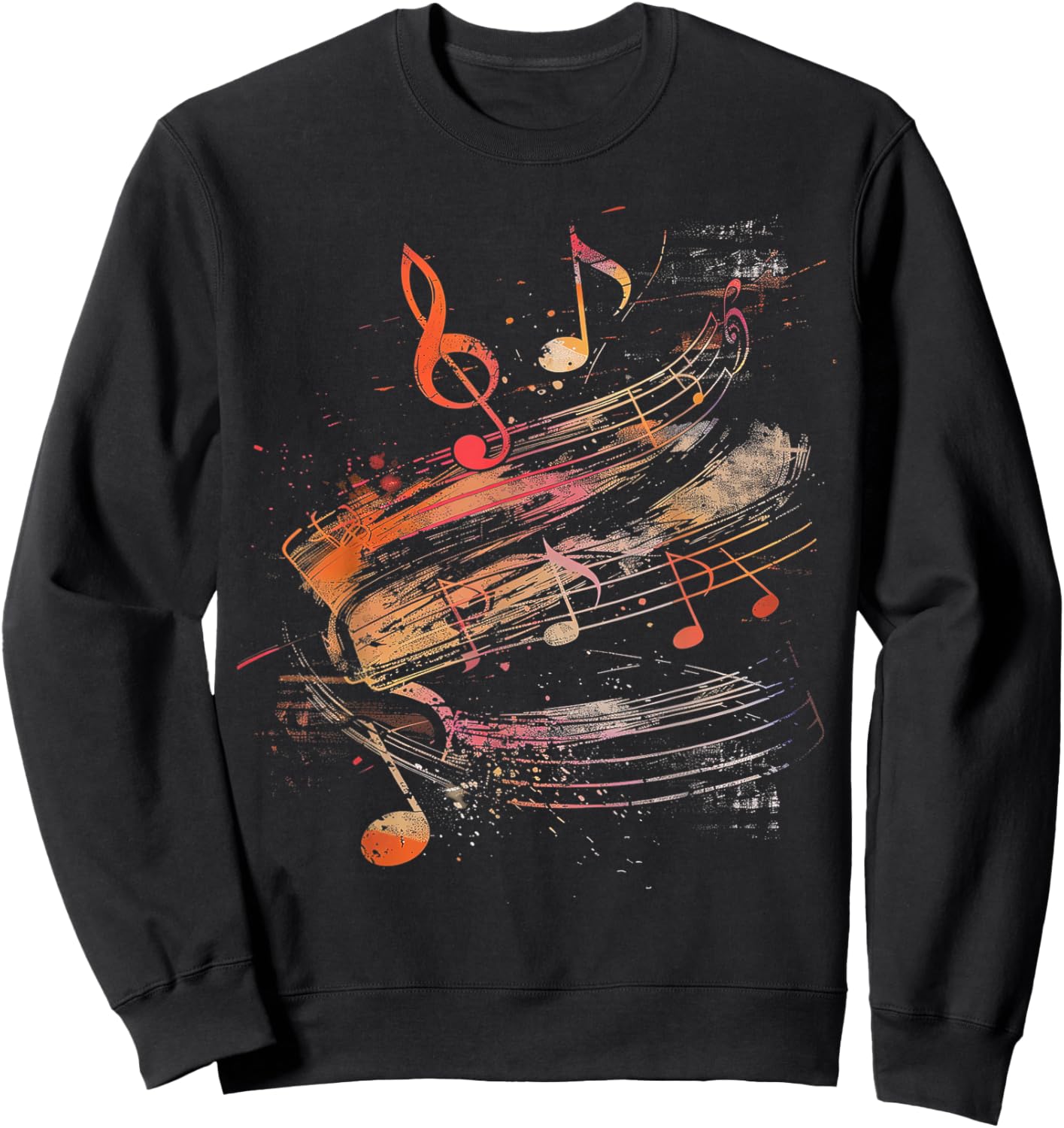 Musical Notes Graffiti Sweatshirt - Sweatshirt | Black
