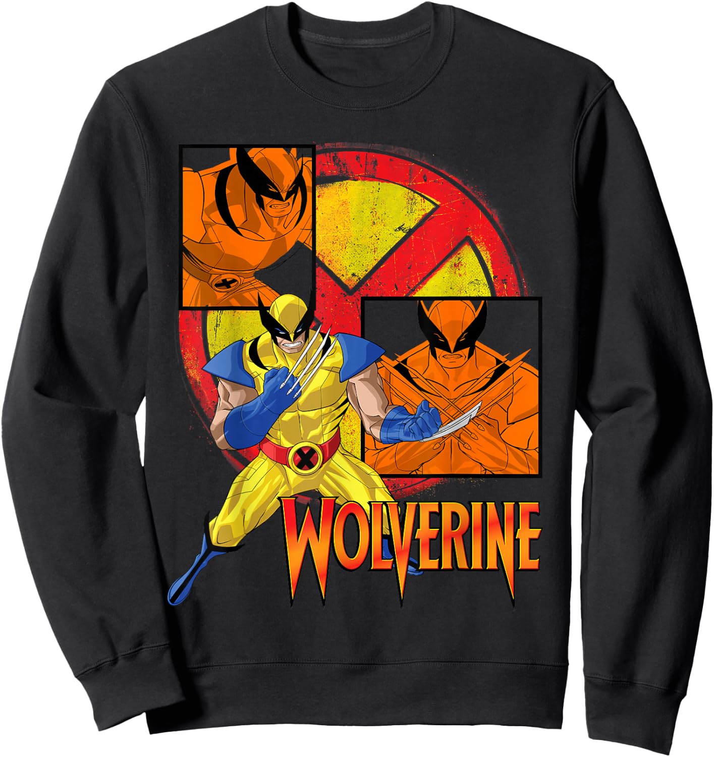 Marvel X-Men Wolverine Collage Panel Logo Sweatshirt - Sweatshirt | Black
