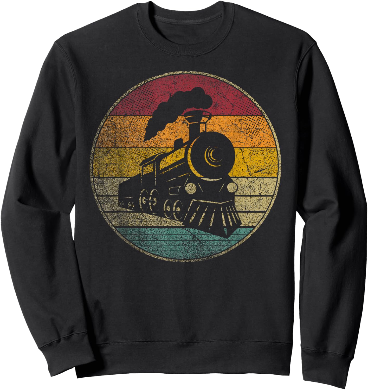 Train Vintage Distressed Retro Engineer Engine Conductor Sweatshirt - Sweatshirt | Black