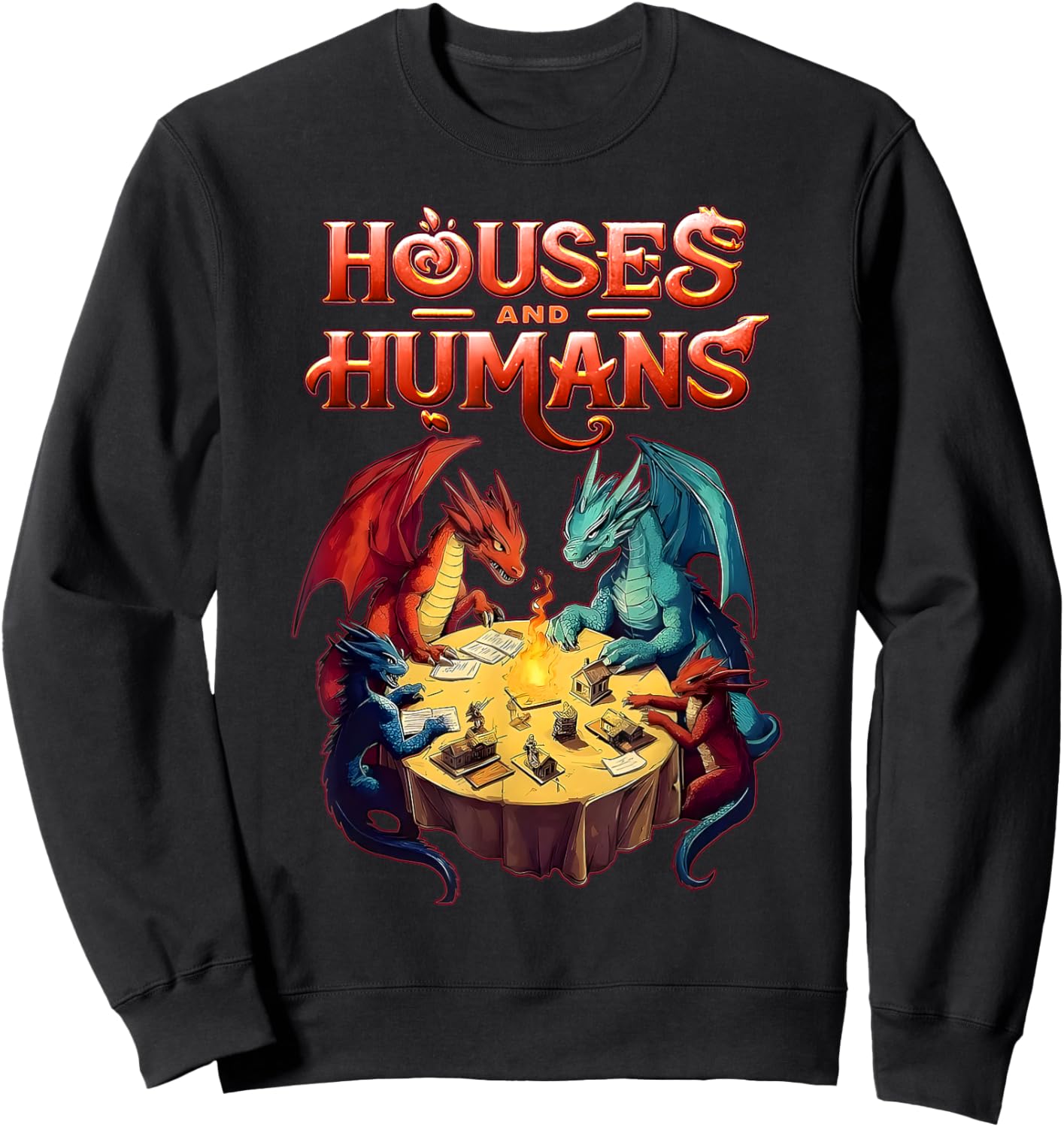 Houses and Humans Dragons Funny Video Games Sweatshirt - Sweatshirt | Black