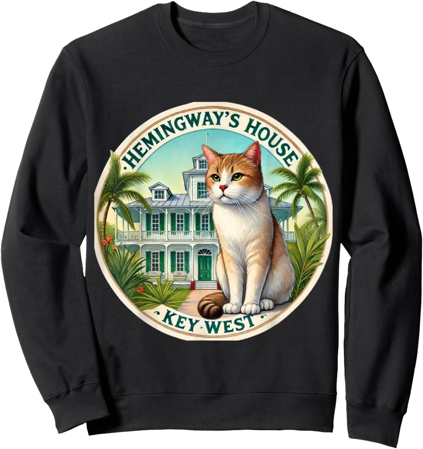 Hemingway Cat Polydactyl 6 Toes Key West Sweatshirt - Sweatshirt | Black