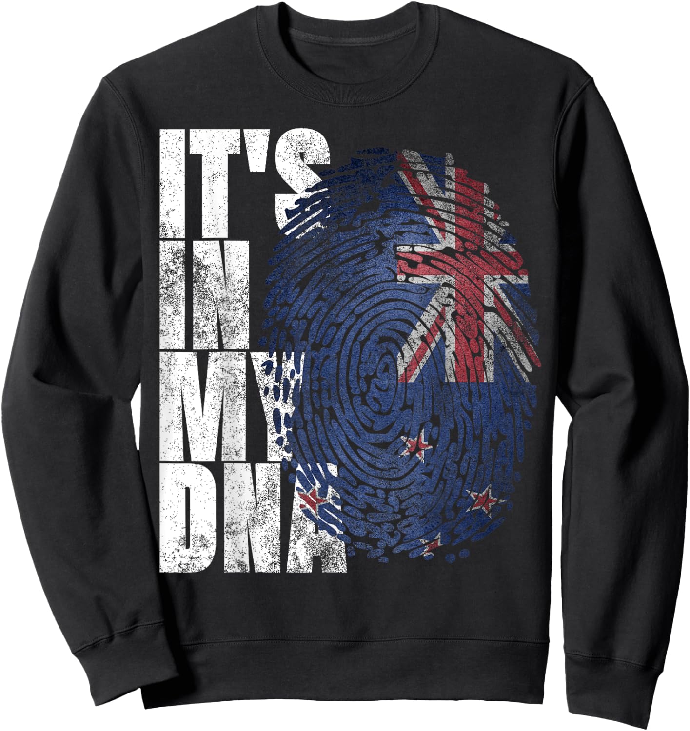 It's In My DNA New Zealand Maori Kiwi Gifts Haka Fan NZ Flag Sweatshirt - Sweatshirt | Black