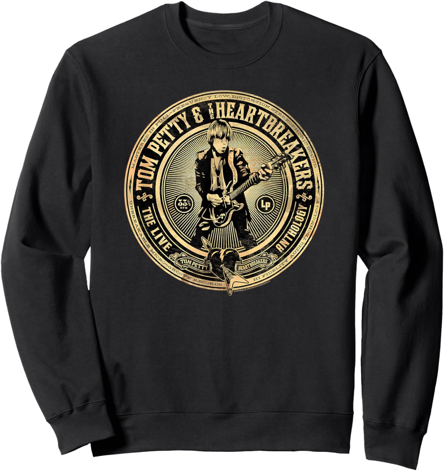Tom Petty Adult , Black, Small, Short Sleeve, , Classic Fit, Modern Style, Embroidery, The Live Anthology Box Set Cover Art Sweatshirt - Sweatshirt | Black