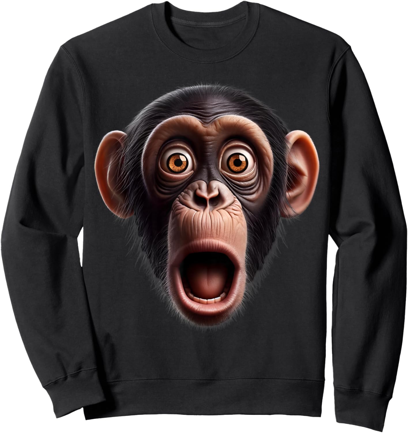 Funny Monkey Face chimpanzee Sweatshirt - Sweatshirt | Black