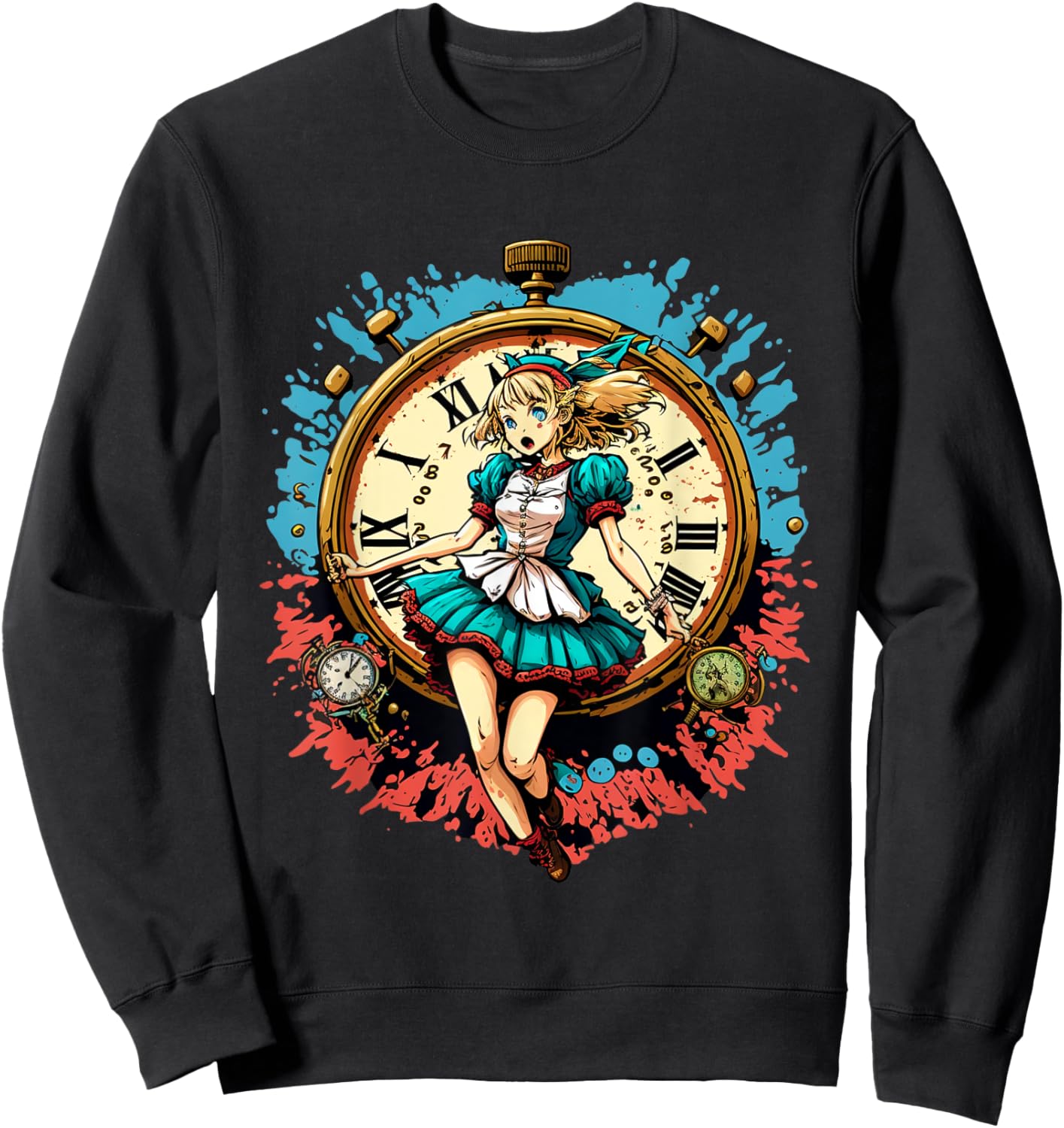 Anime Alice in Wonderland Sweatshirt - Sweatshirt | Black