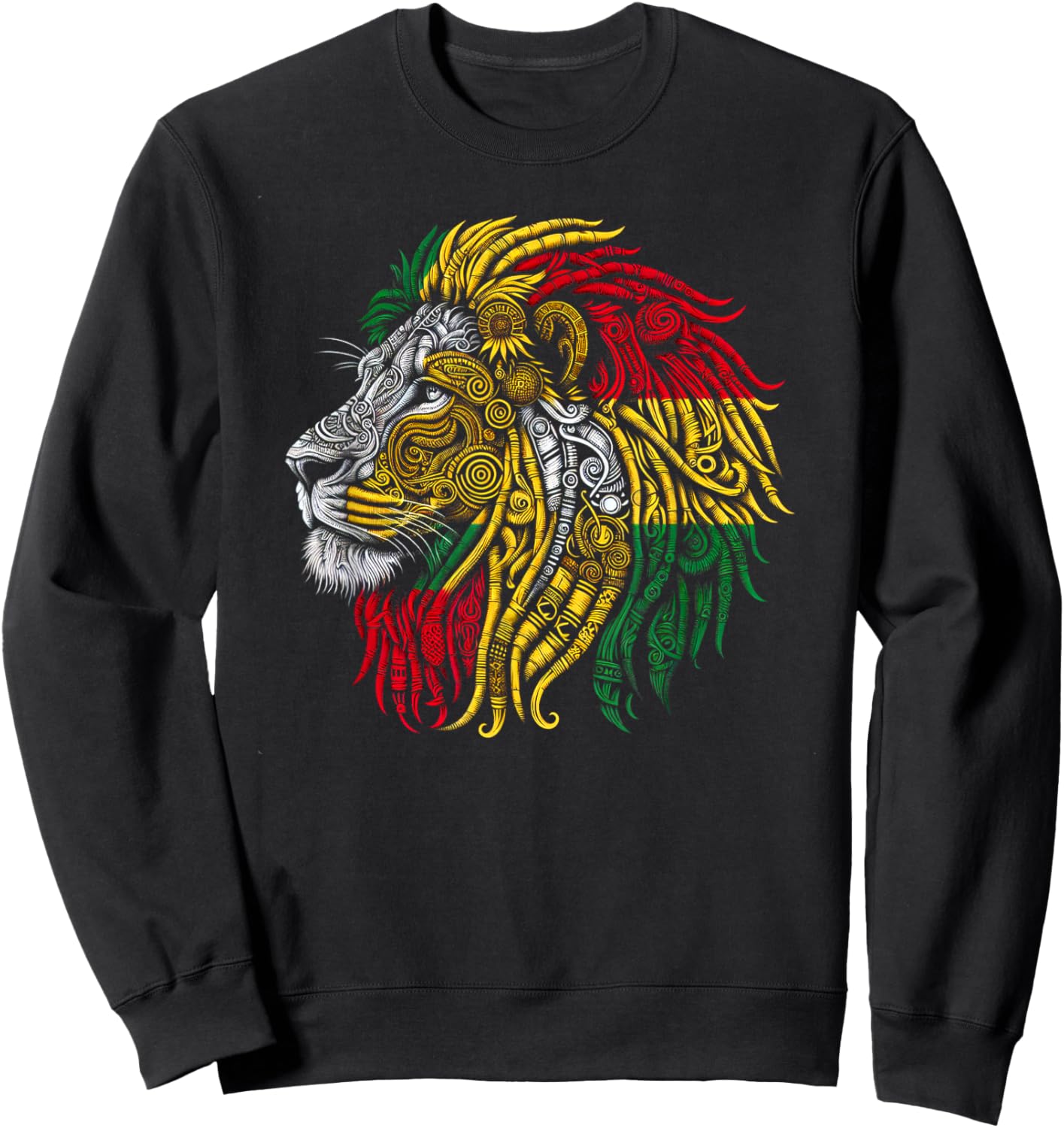 Heritage Rasta Lion Sweatshirt - Sweatshirt | Black