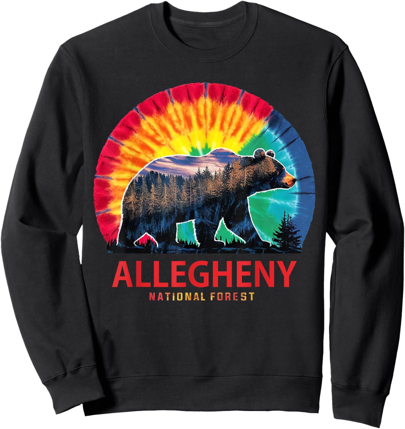 Bear Allegheny National Forest Pennsylvania Hiking Souvenir Sweatshirt - Sweatshirt | Black