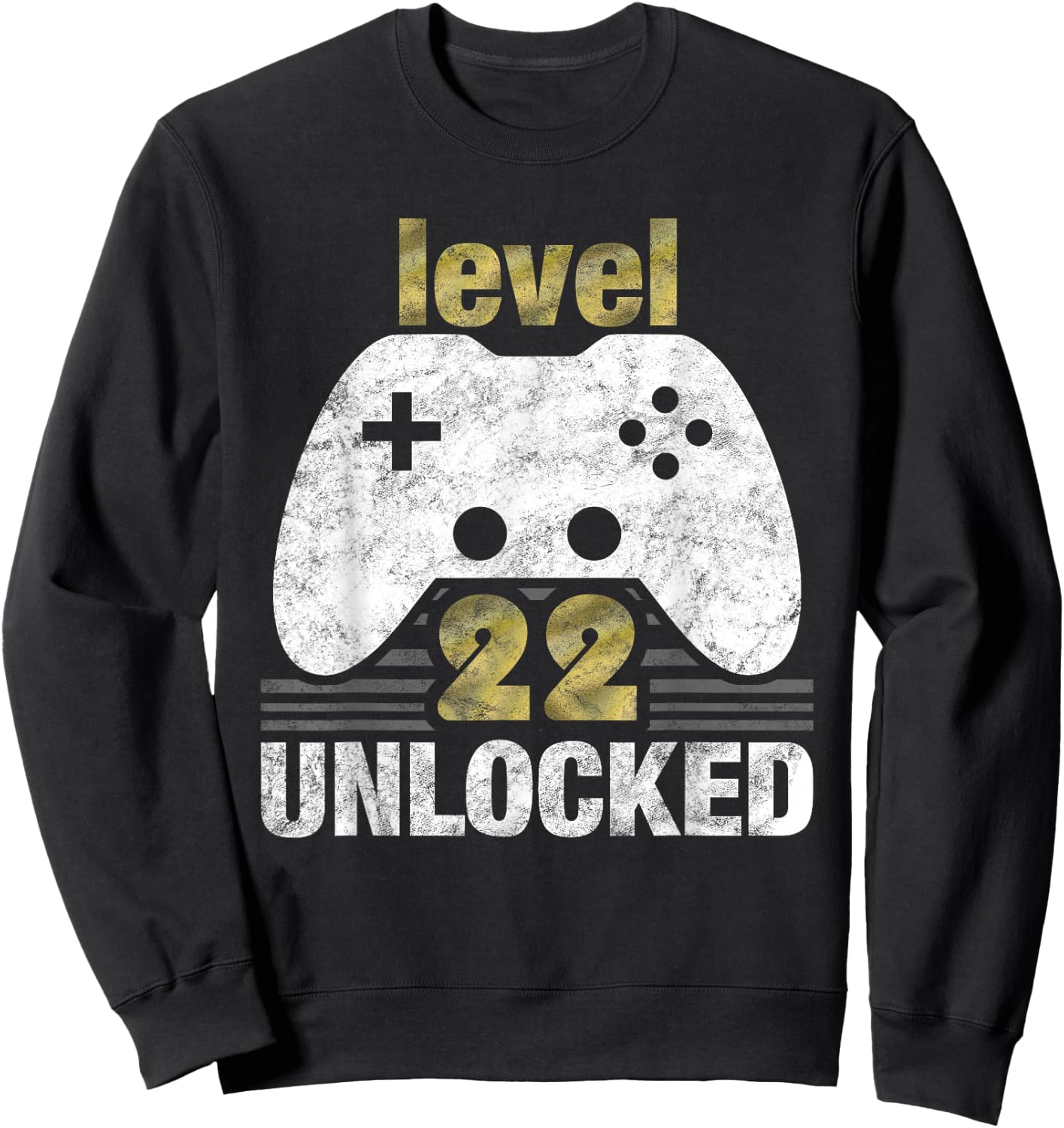 Level 22 Unlocked 22nd Birthday 22 Year Old Gift Gamers Sweatshirt - Sweatshirt | Black