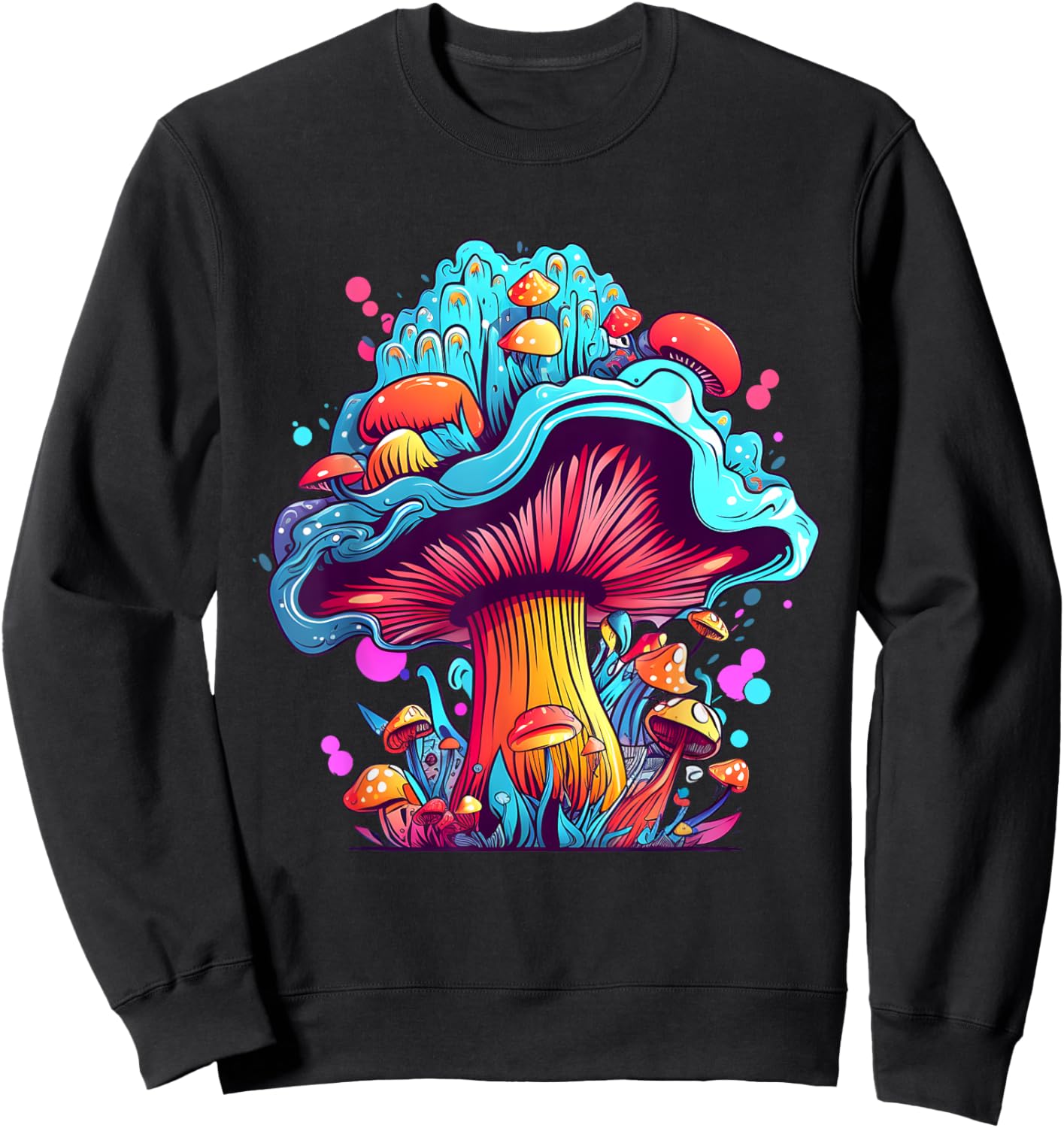 Aesthetic Fungi Mushroom Lover Men Mycology Fungus Sweatshirt - Sweatshirt | Black