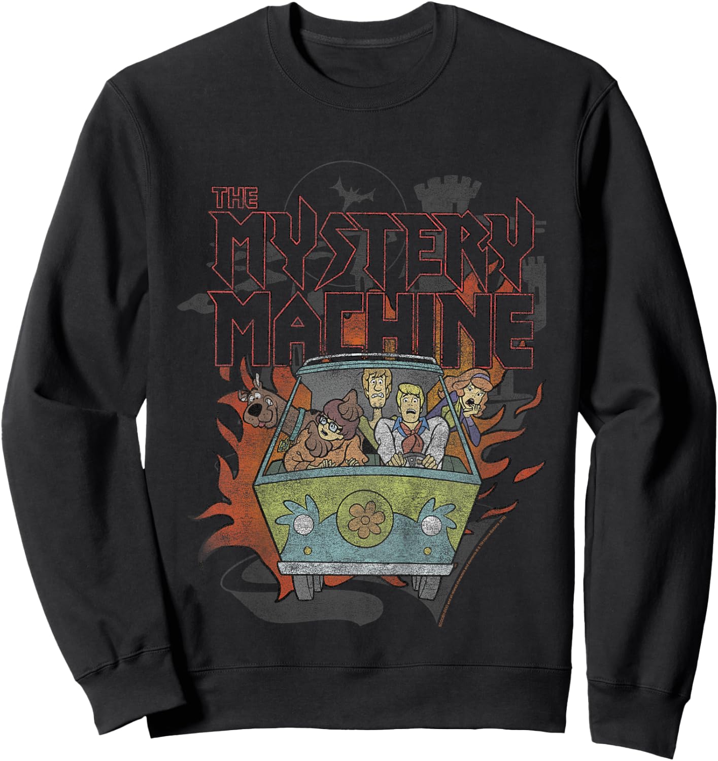 Kids Scooby-Doo The Mystery Machine Flame Portrait Sweatshirt - Sweatshirt | Black