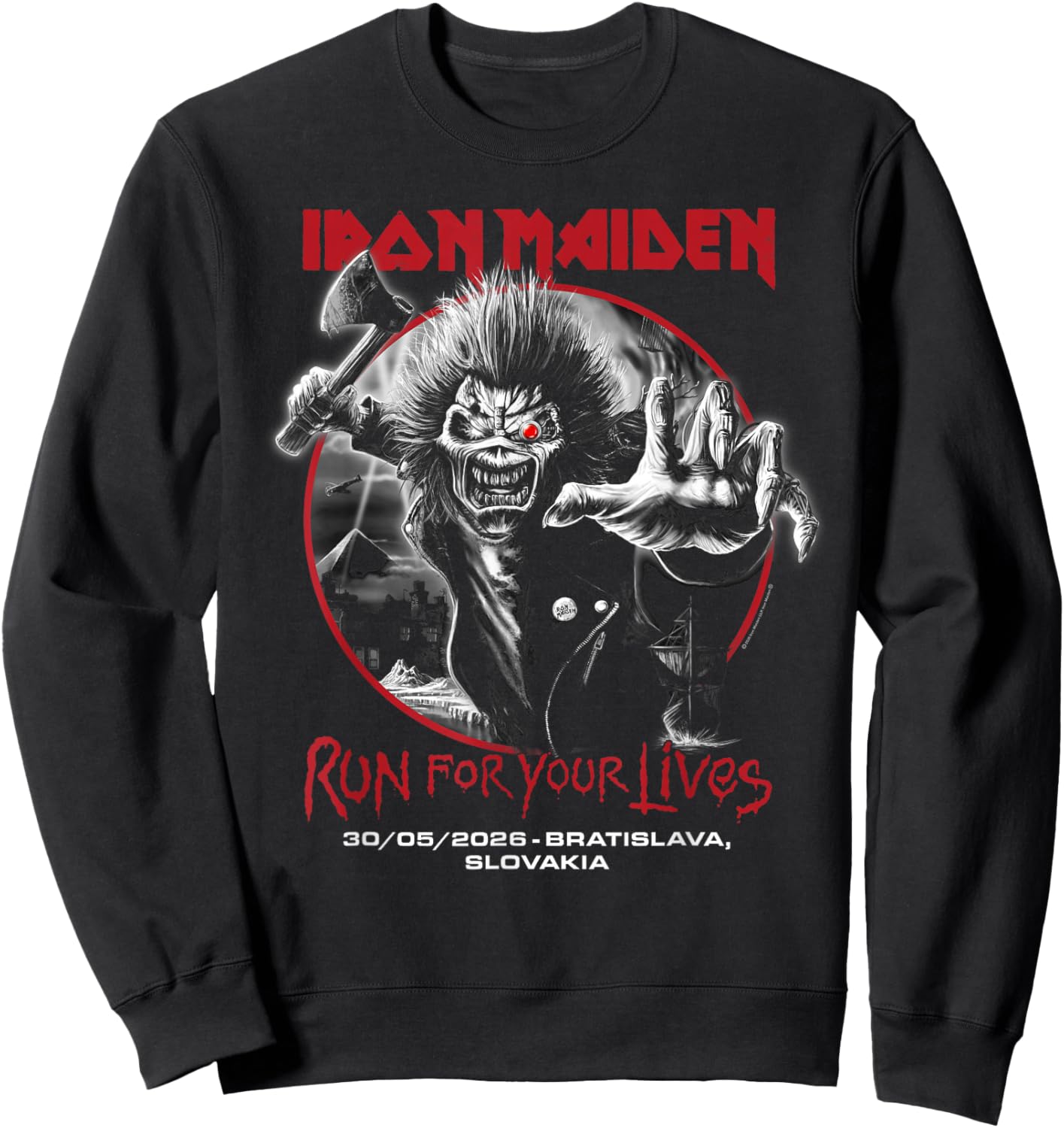 Iron Maiden Run for Your Lives Tour 2026 Bratislava Sweatshirt - Sweatshirt | Black