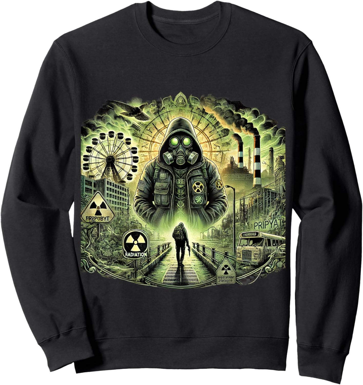 Chernobyl Radiation Zone, Abandoned Pripyat, Stalker Game Sweatshirt - Sweatshirt | Black