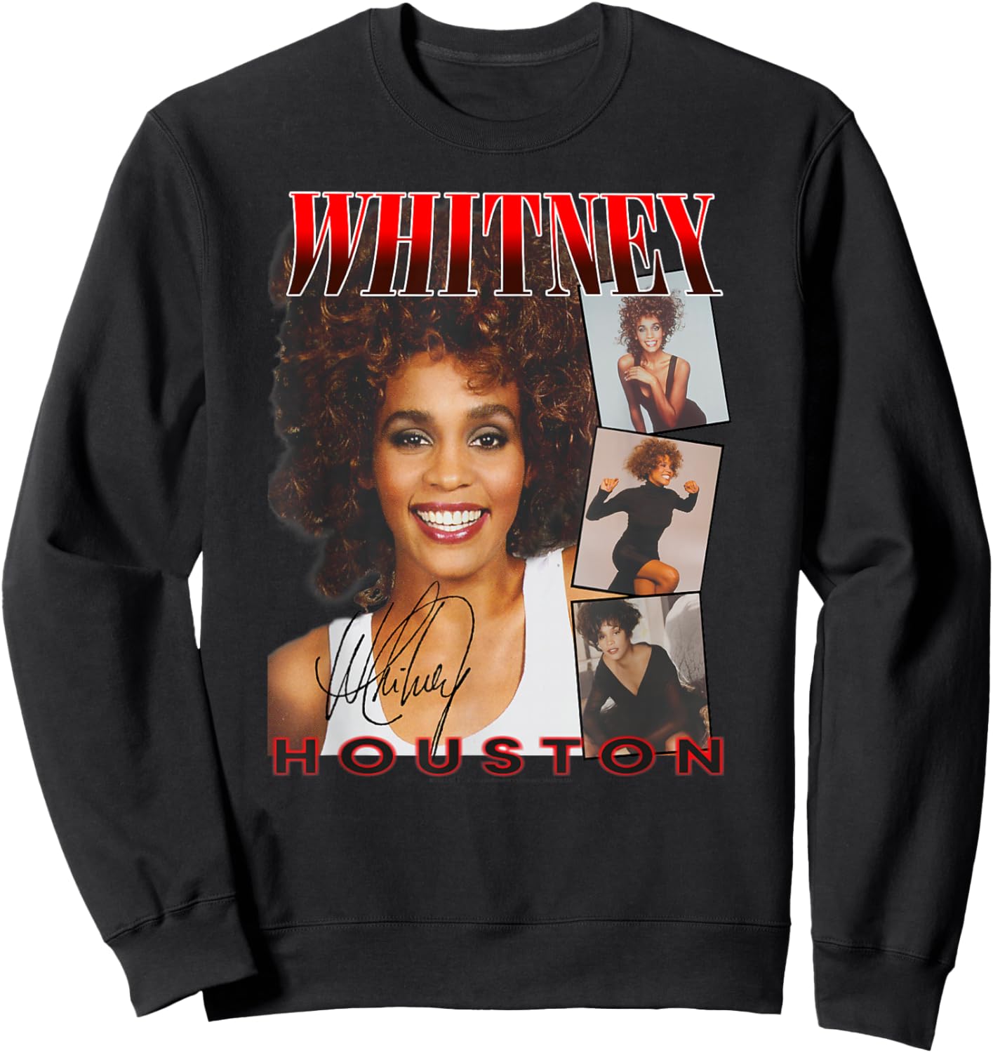 Whitney Houston Face Photos Sweatshirt - Sweatshirt | Black