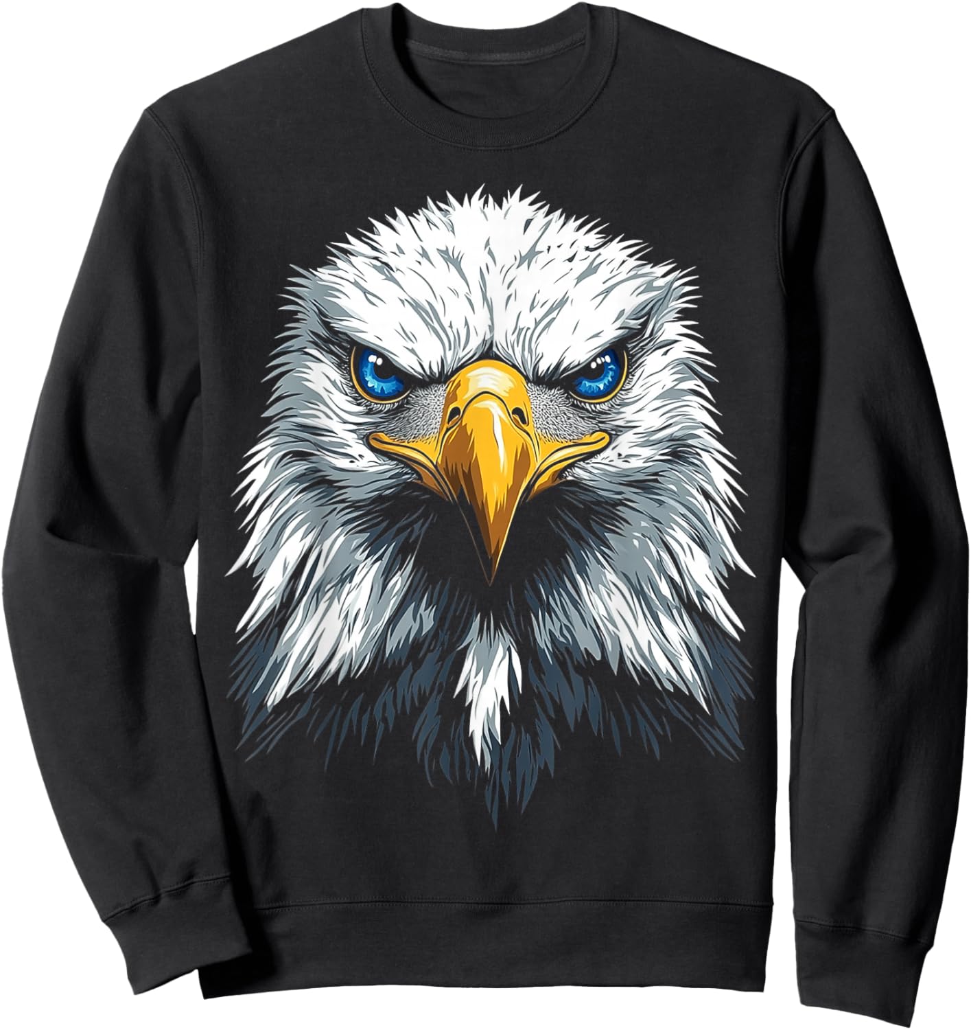 Adler Vogel Grafik Tierkunst Blauaugen Adler Sweatshirt - Sweatshirt | Black