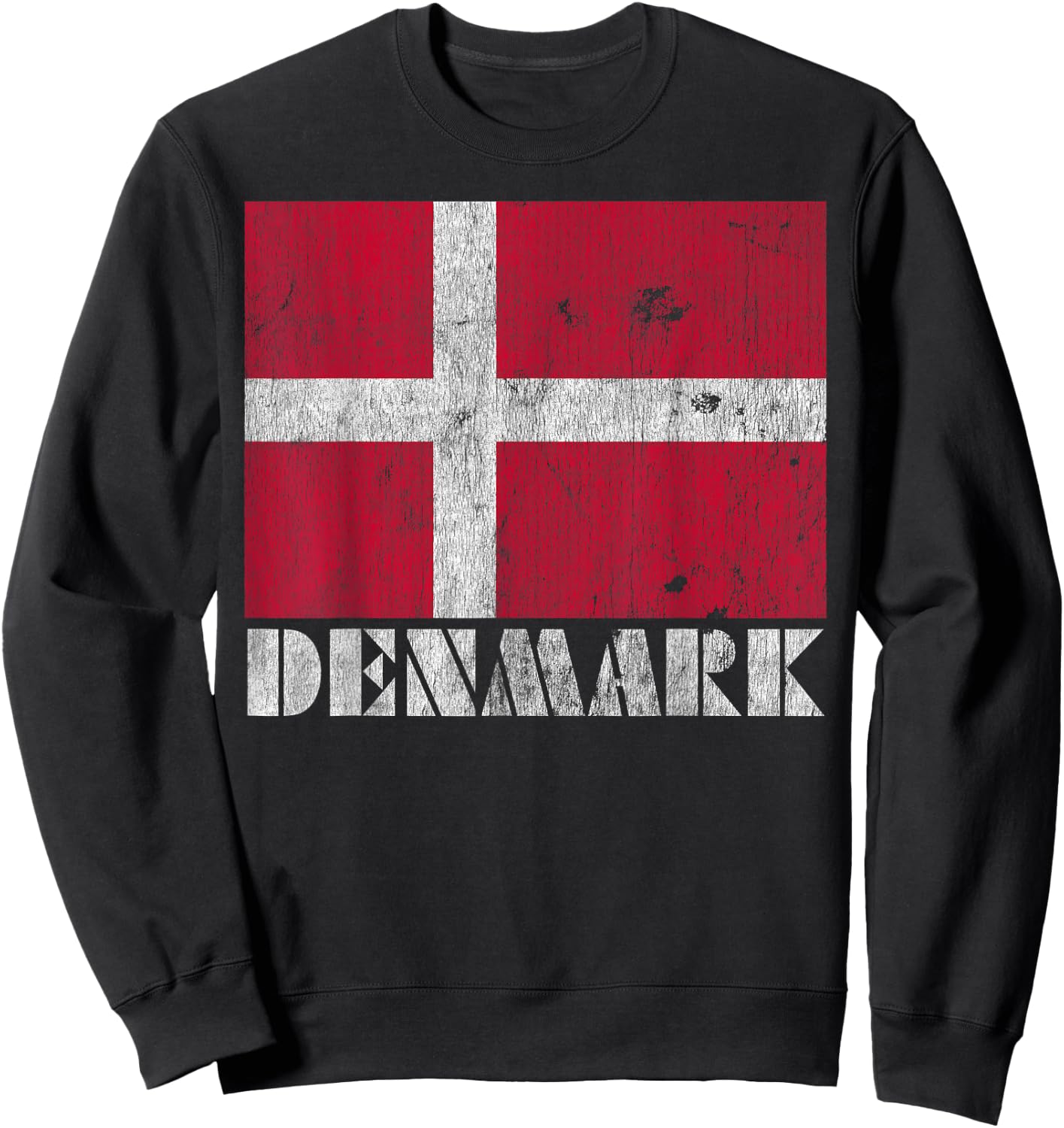 Danish Denmark Flag Shirt Vintage Country Souvenir Gift Sweatshirt - Sweatshirt | Black