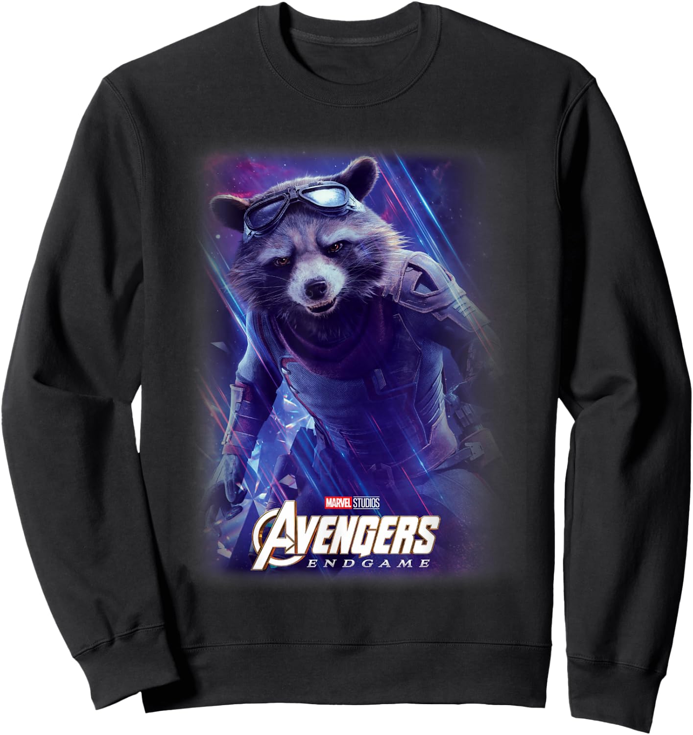 Marvel Avengers Endgame Rocket Raccoon Galactic Space Poster Sweatshirt - Sweatshirt | Black