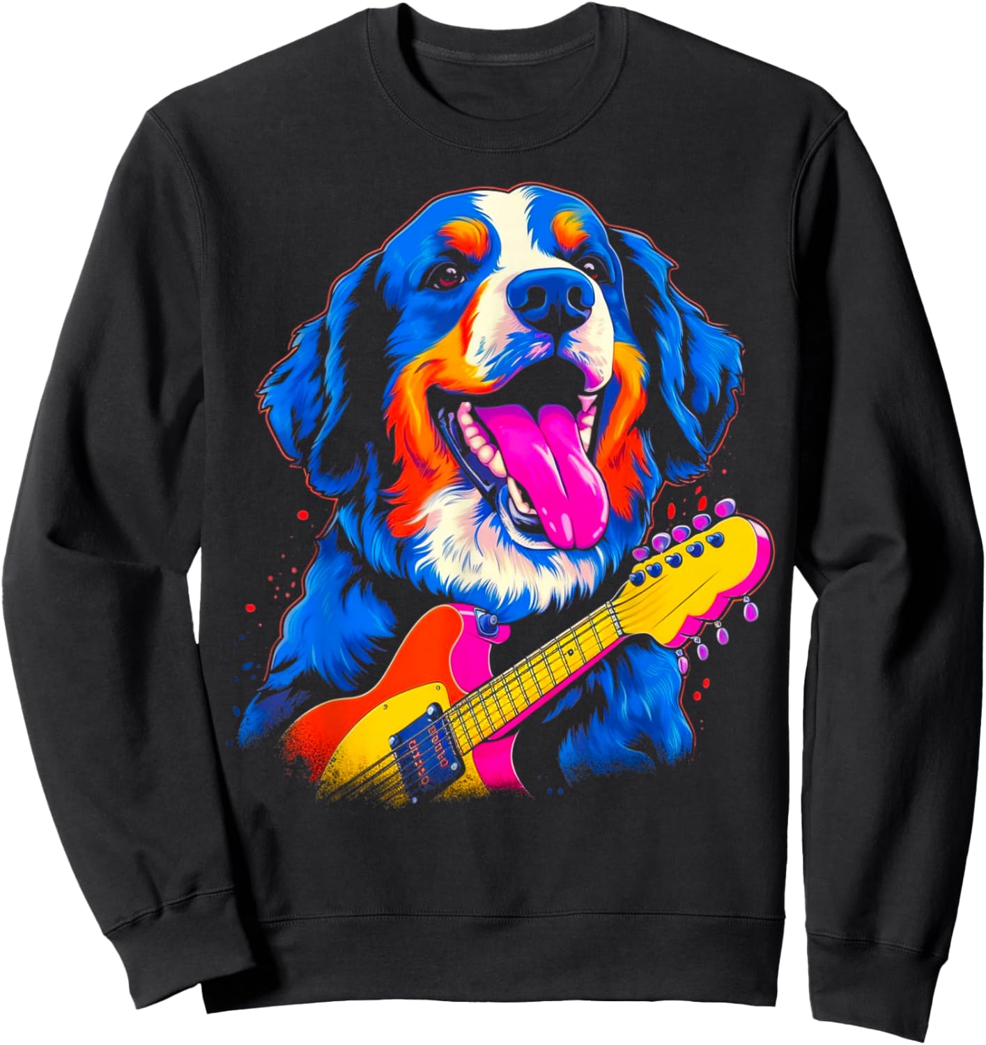 Bernese Mountain Dog Guitar Sweatshirt - Sweatshirt | Black