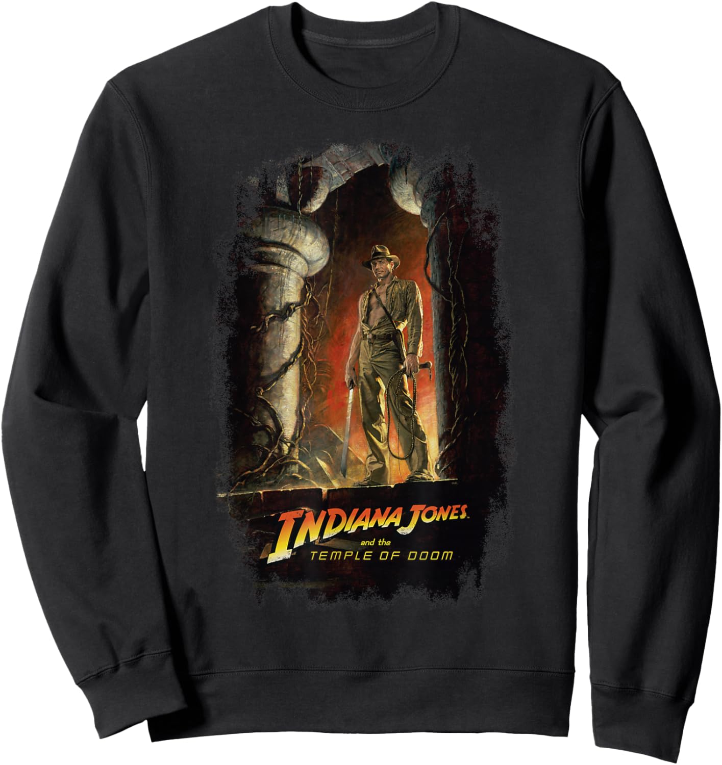 Lucasfilm Indiana Jones and The Temple of Doom Poster Art Sweatshirt - Sweatshirt | Black