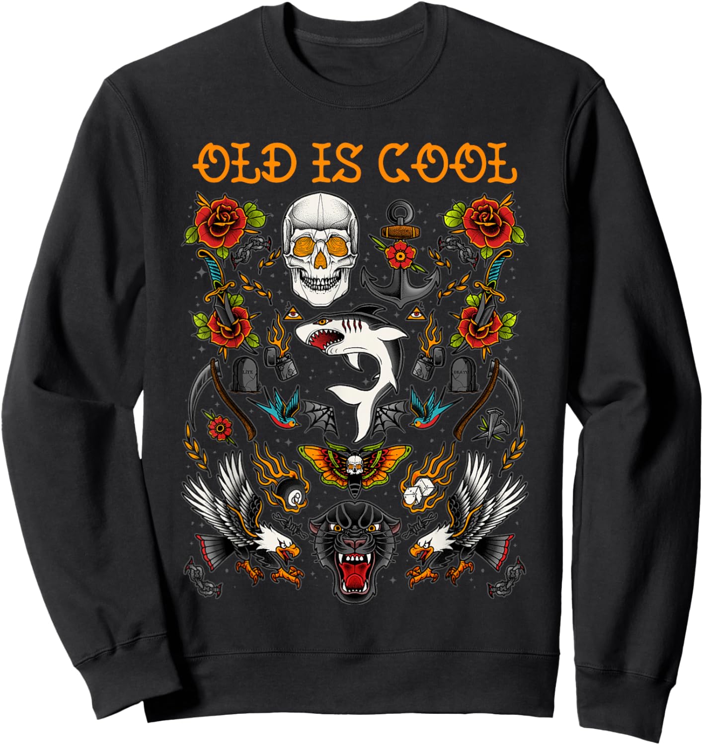 Old School Traditional Tattoo Style Shirt for Tattoo Artist Sweatshirt - Sweatshirt | Black
