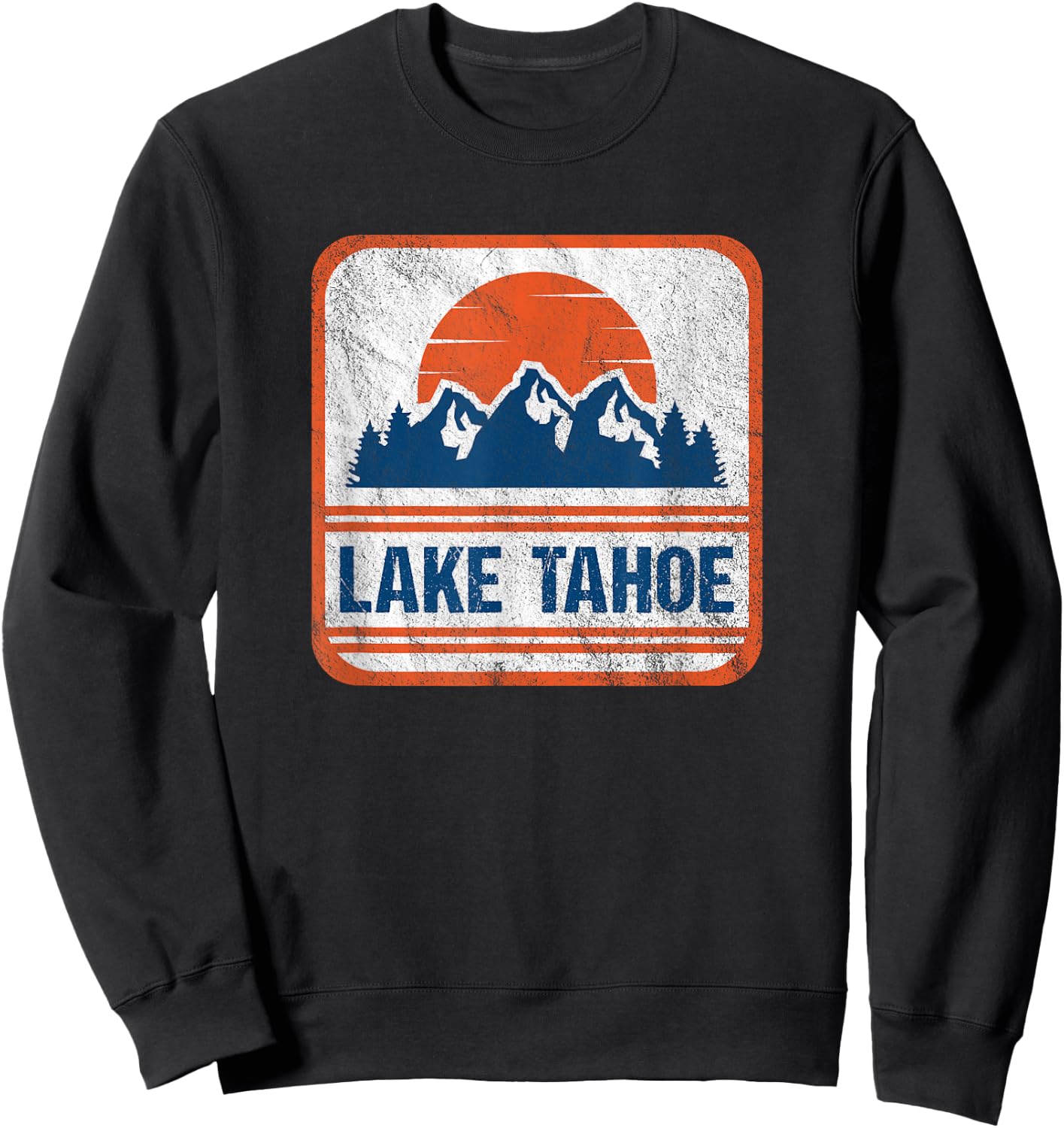 Retro Vintage Lake Tahoe Sweatshirt - Sweatshirt | Black