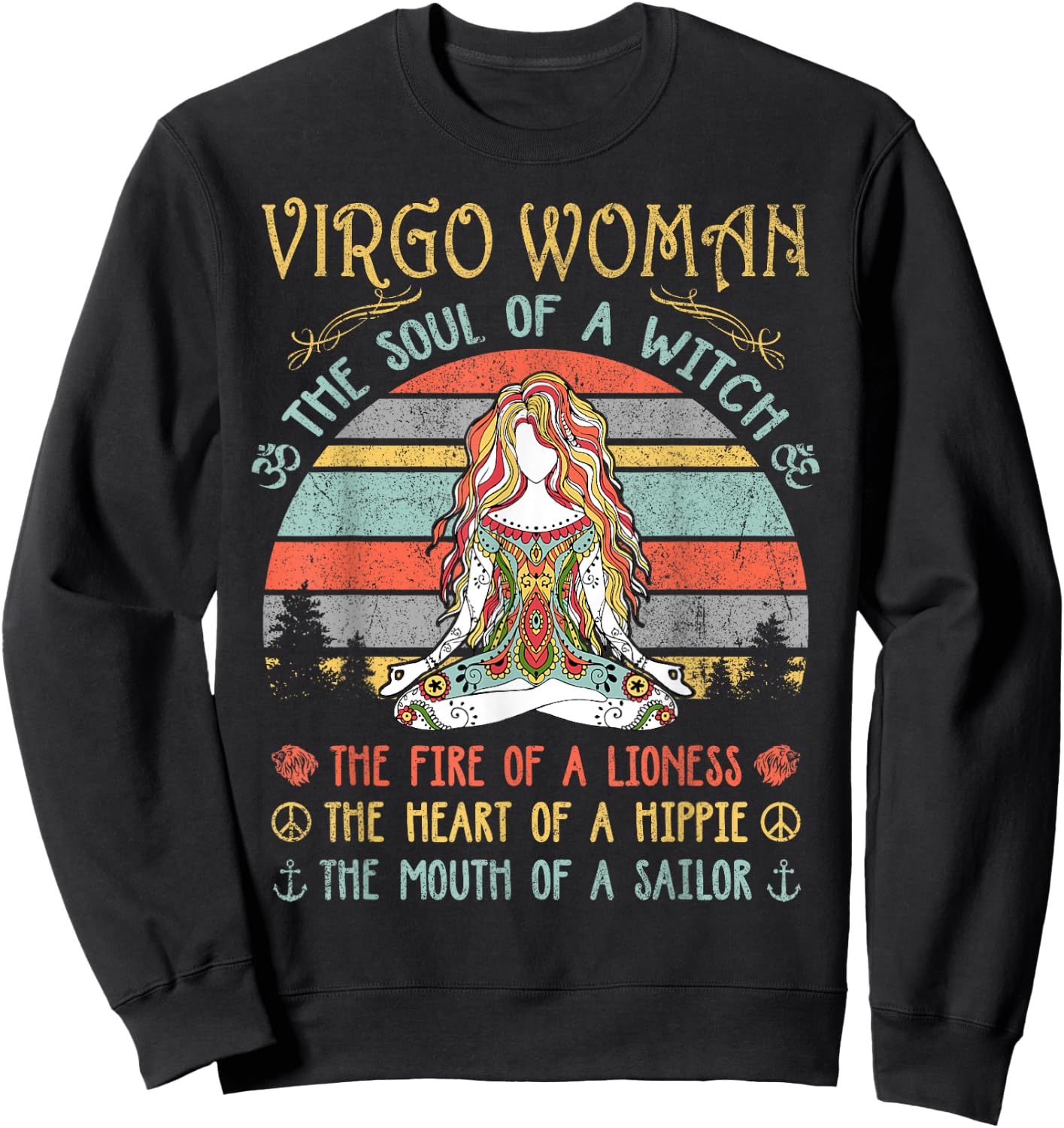 Virgo Woman The Soul Of A Witch Vintage Birthday Sweatshirt - Sweatshirt | Black