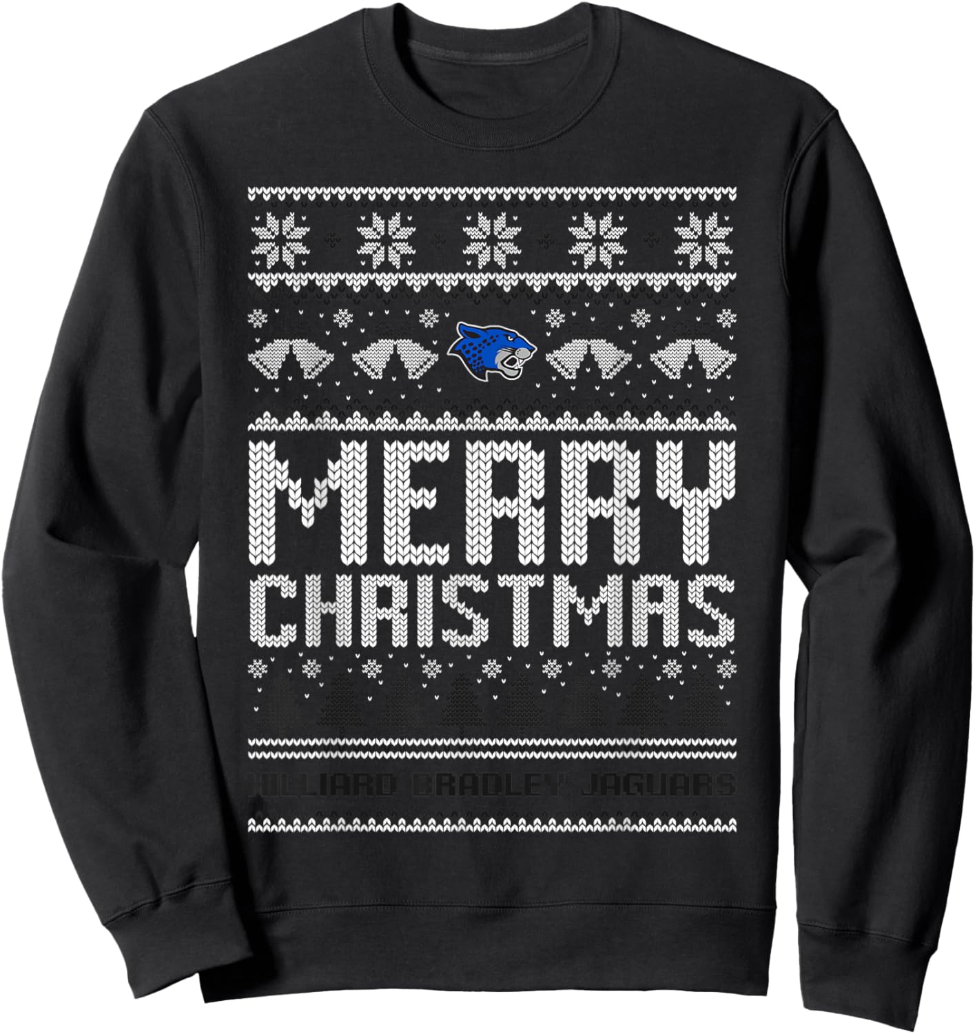 Hilliard Bradley Jaguars Logo Merry Christmas Ugly Sweater Sweatshirt - Sweatshirt | Black