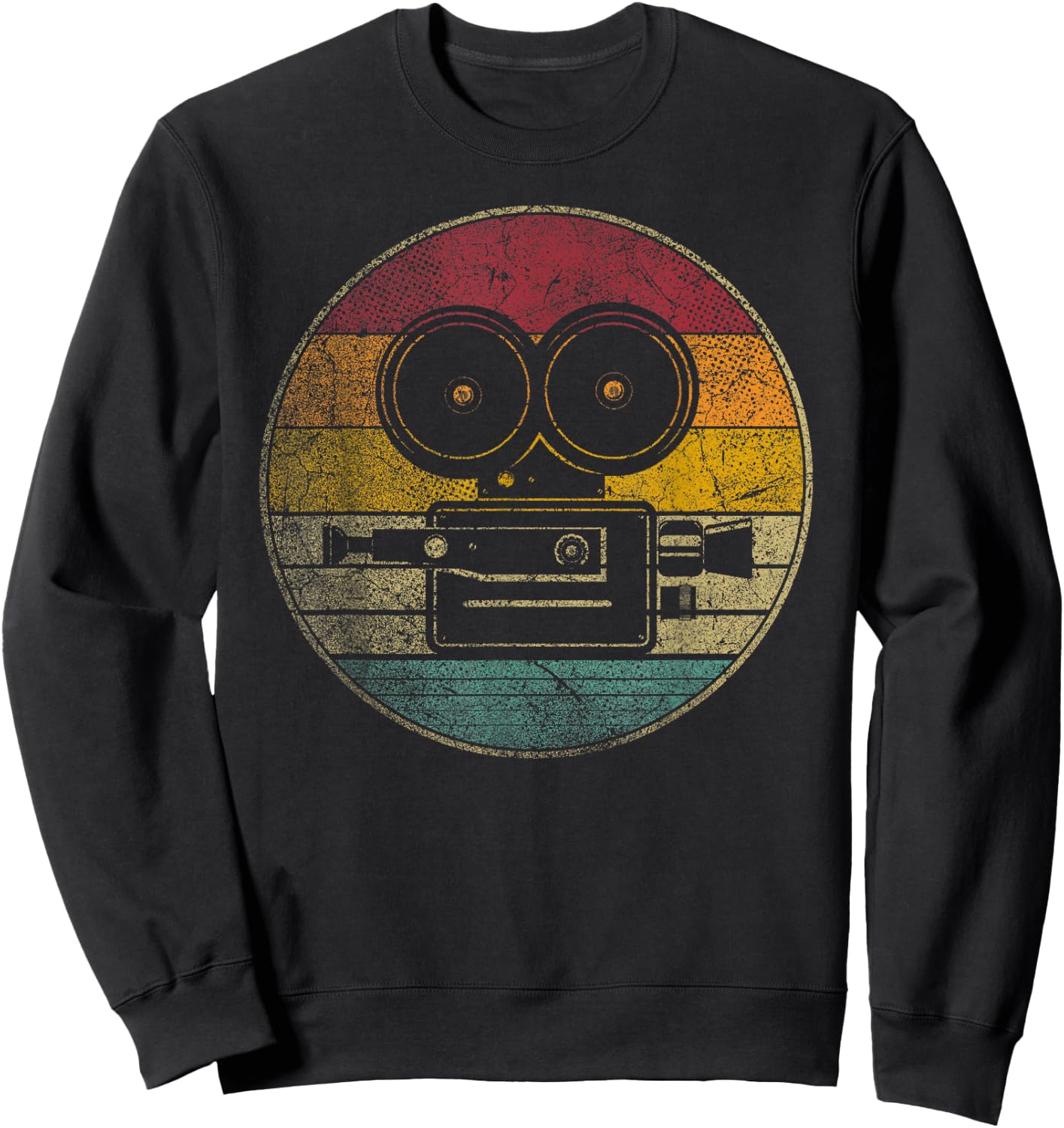 Movies Camera Motion Pictures Cinephile Vintage Retro Sweatshirt - Sweatshirt | Black