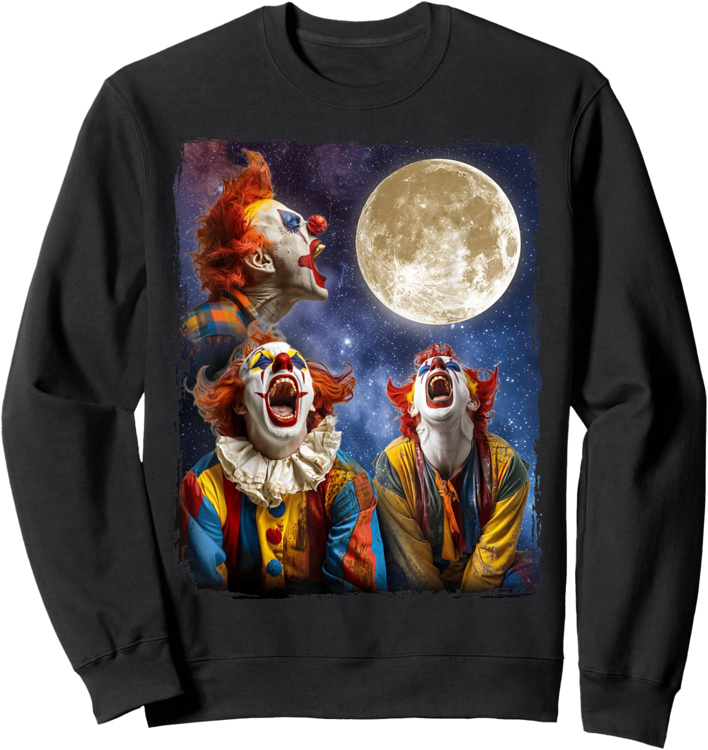 Clowns Howling Moon Sweatshirt - Sweatshirt | Black