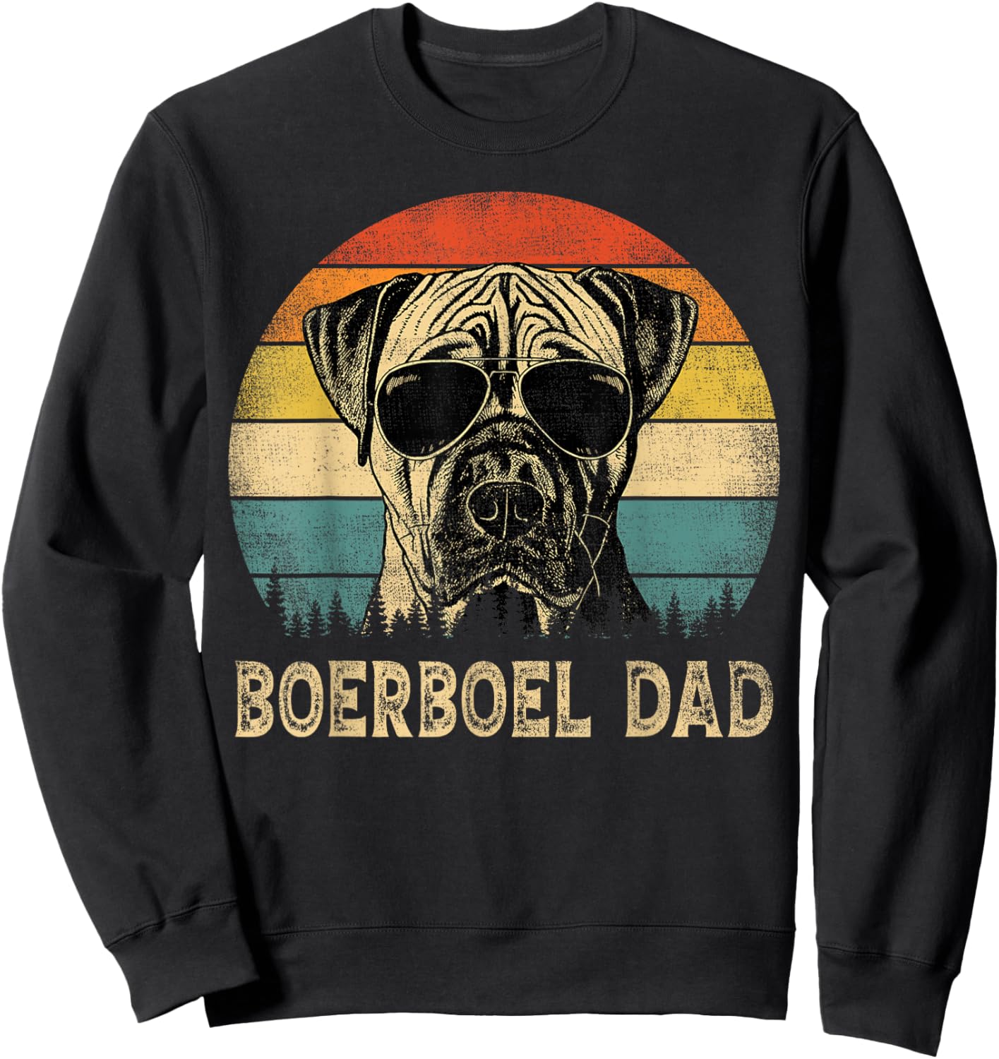 Vintage Boerboel Dad Dog Lovers Father's Day Sweatshirt - Sweatshirt | Black