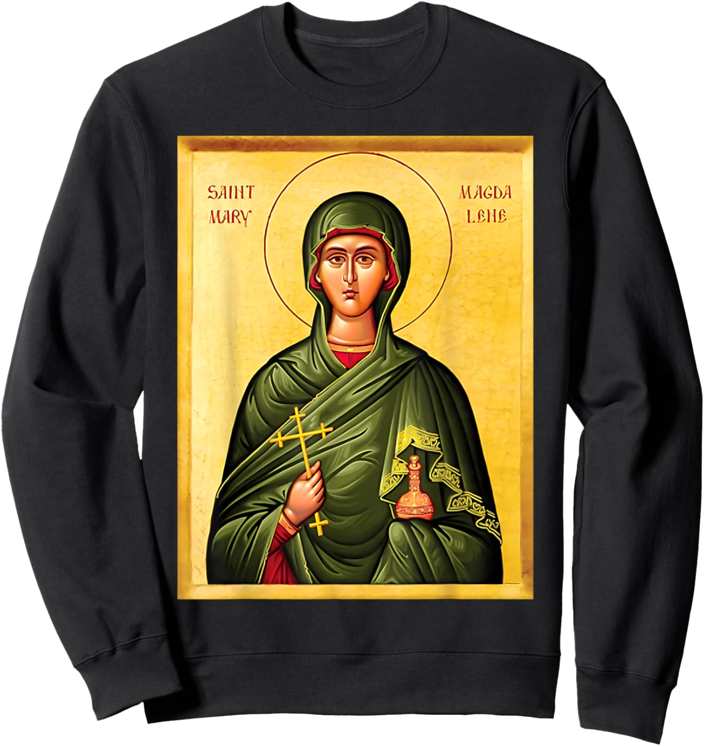 St. Mary Apostle Magdalene Eastern Orthodox Byzantine Art Sweatshirt - Sweatshirt | Black