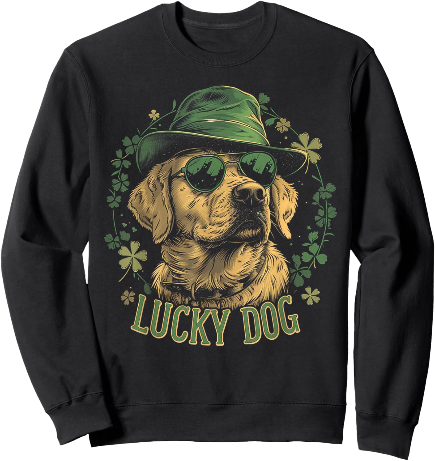 Labrador Retriever Dog St. Patrick's Day Saint Paddy's Irish Women Kids Sweatshirt - Sweatshirt | Black