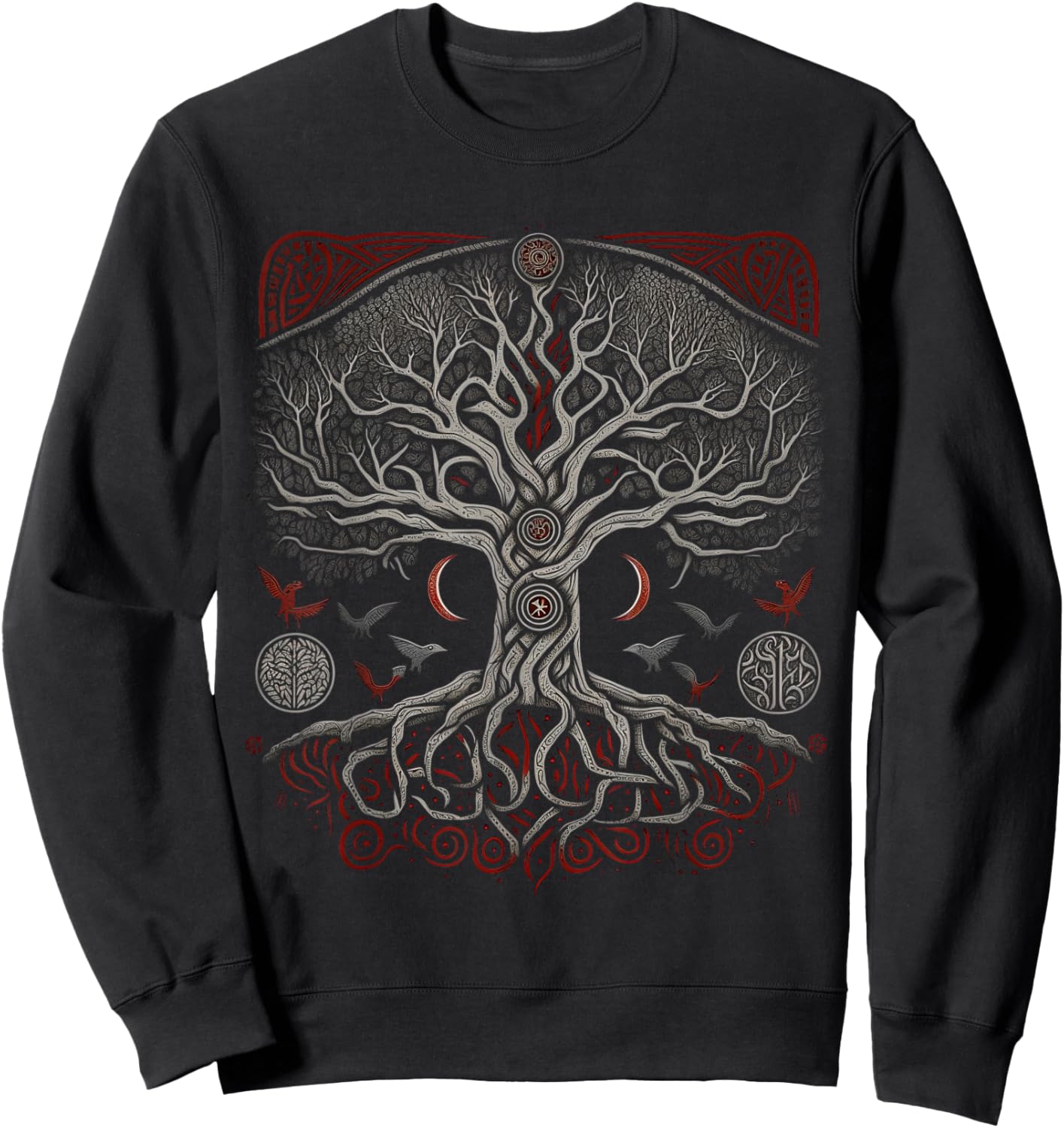 Tree of Life Viking Midgard Thor Walhalla Sweatshirt - Sweatshirt | Black