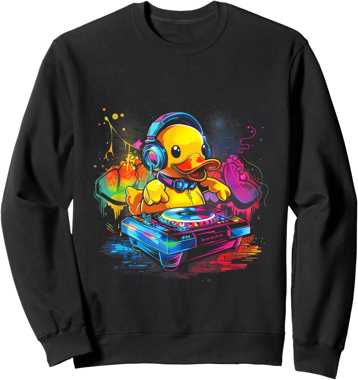 Cute duck DJ Duck DJ Rave Music festival Sweatshirt - Sweatshirt | Black