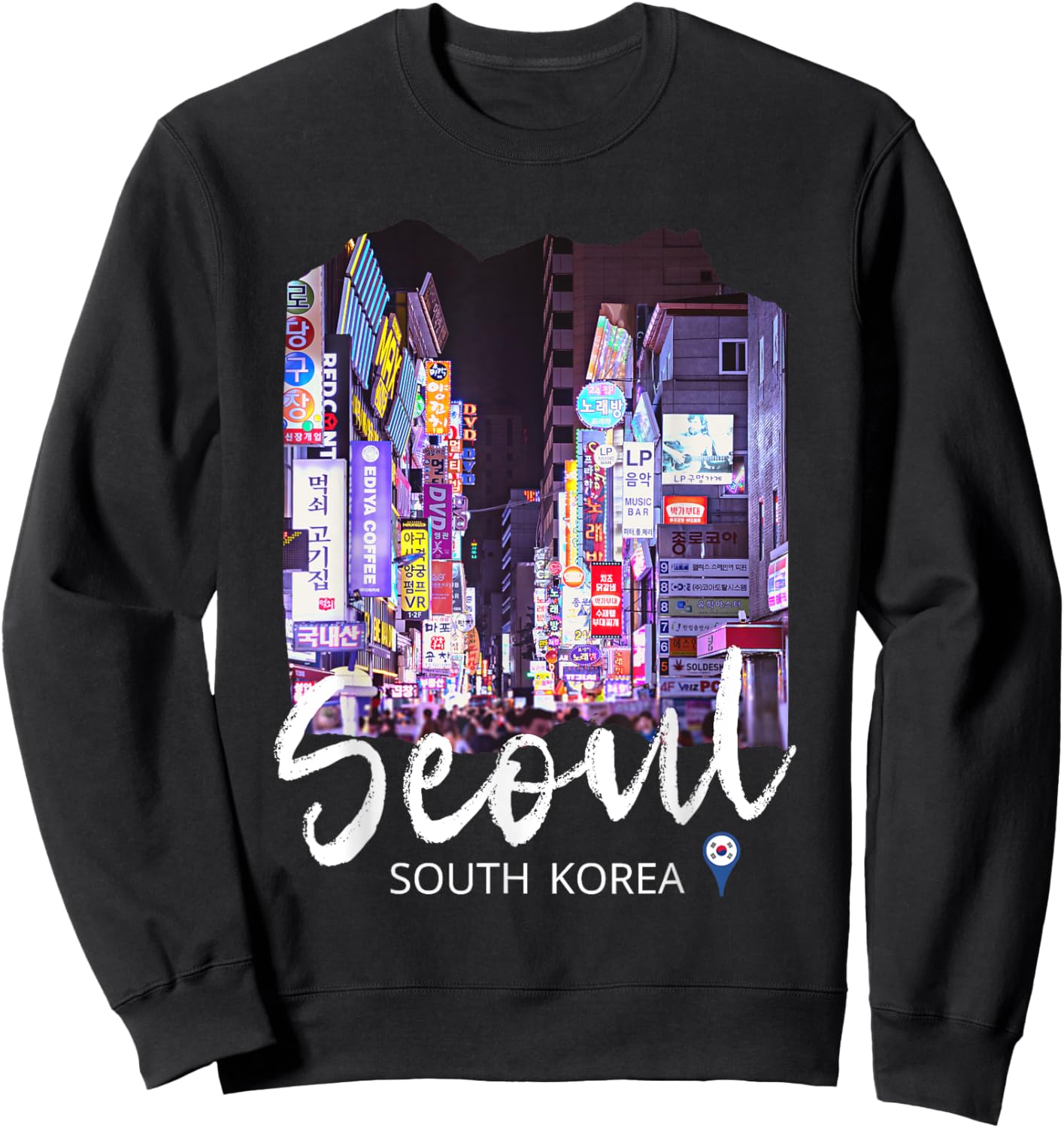 Seoul Souvenir / Seoul South Korea Sweatshirt - Sweatshirt | Black
