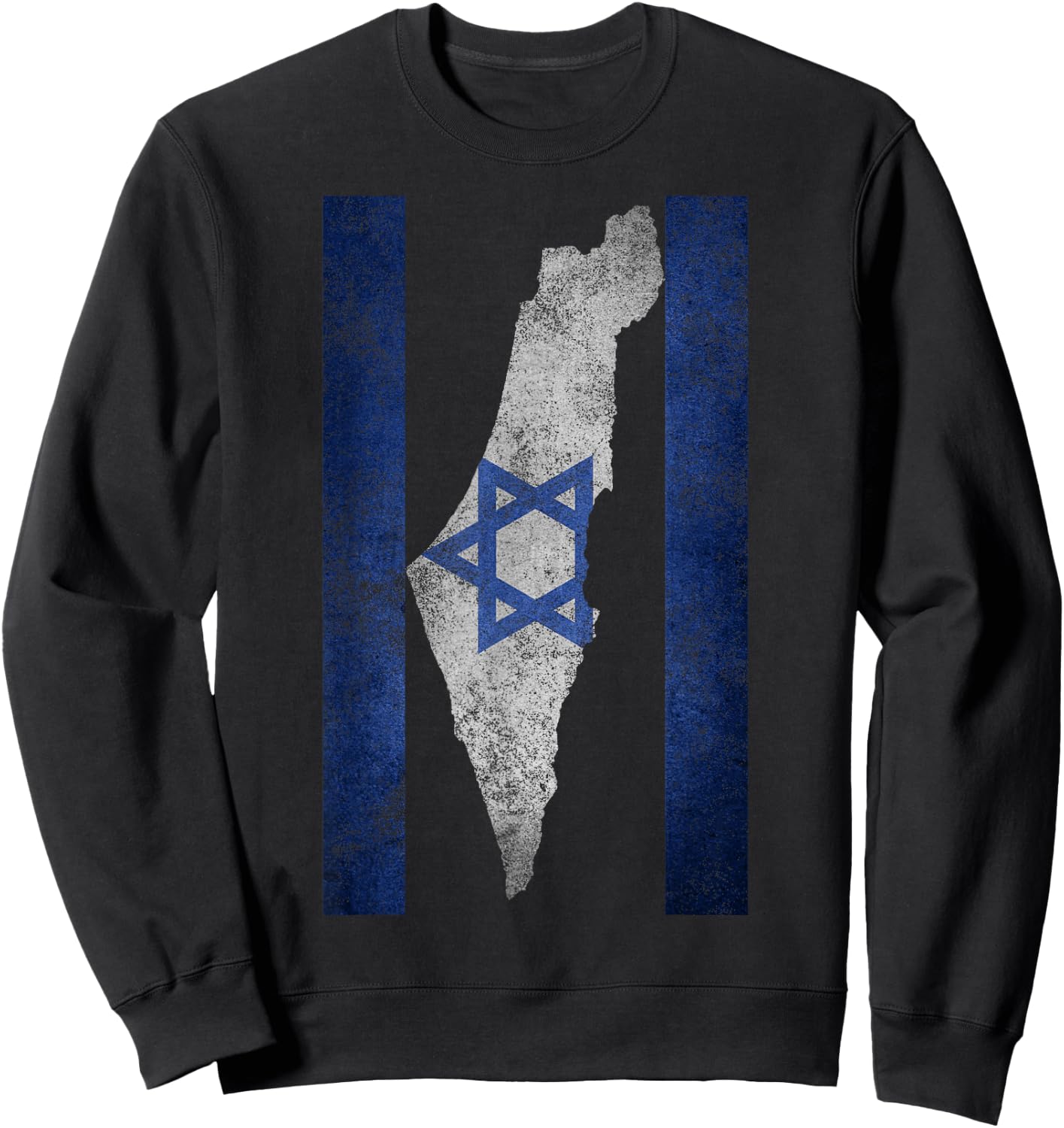 Israel Map Travel Jews Proud Jewish Gifts Israeli Flag Sweatshirt - Sweatshirt | Black