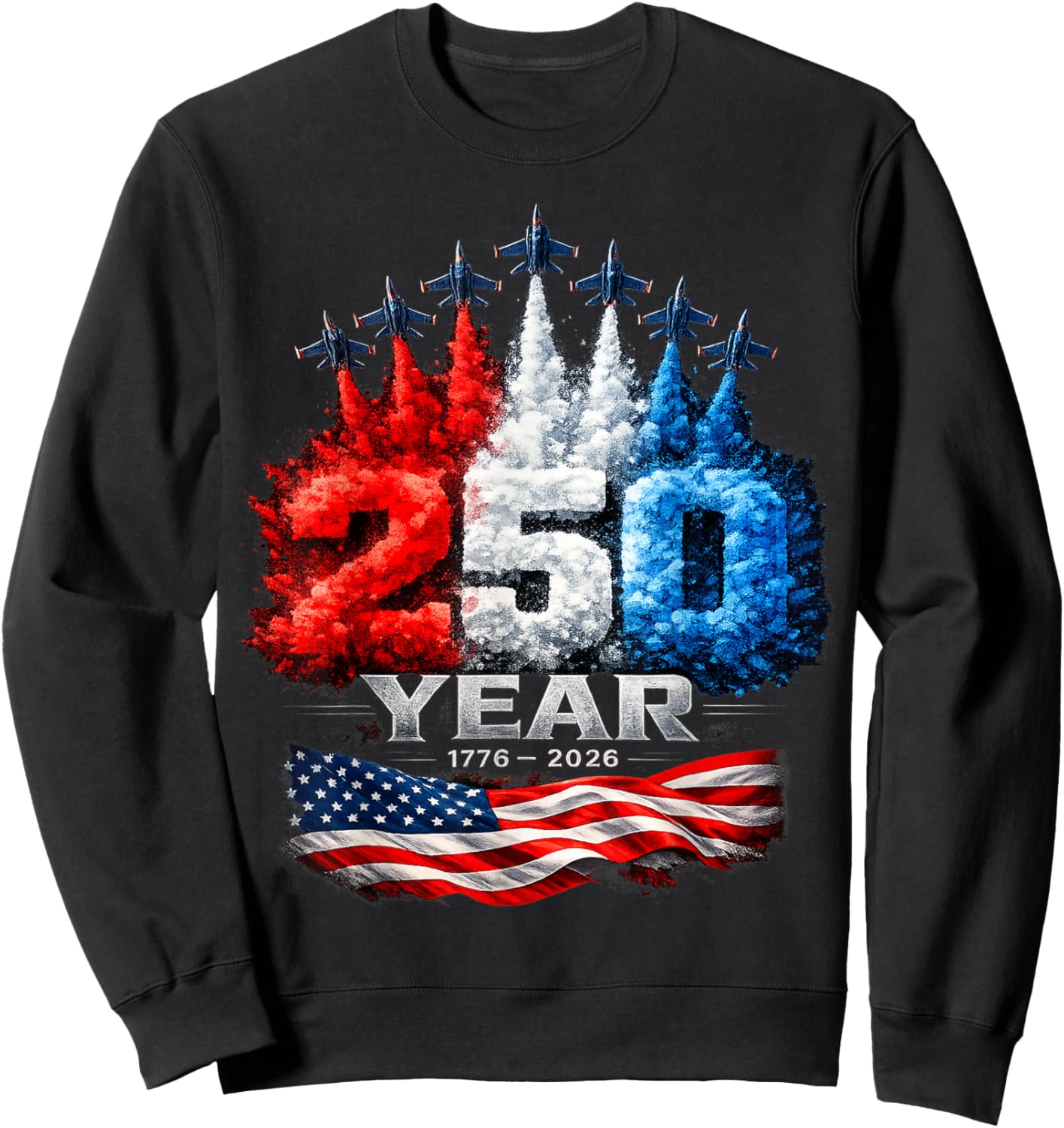 250th Anniversary USA Patriotic 250 Years American 4th July Sweatshirt - Sweatshirt | Black