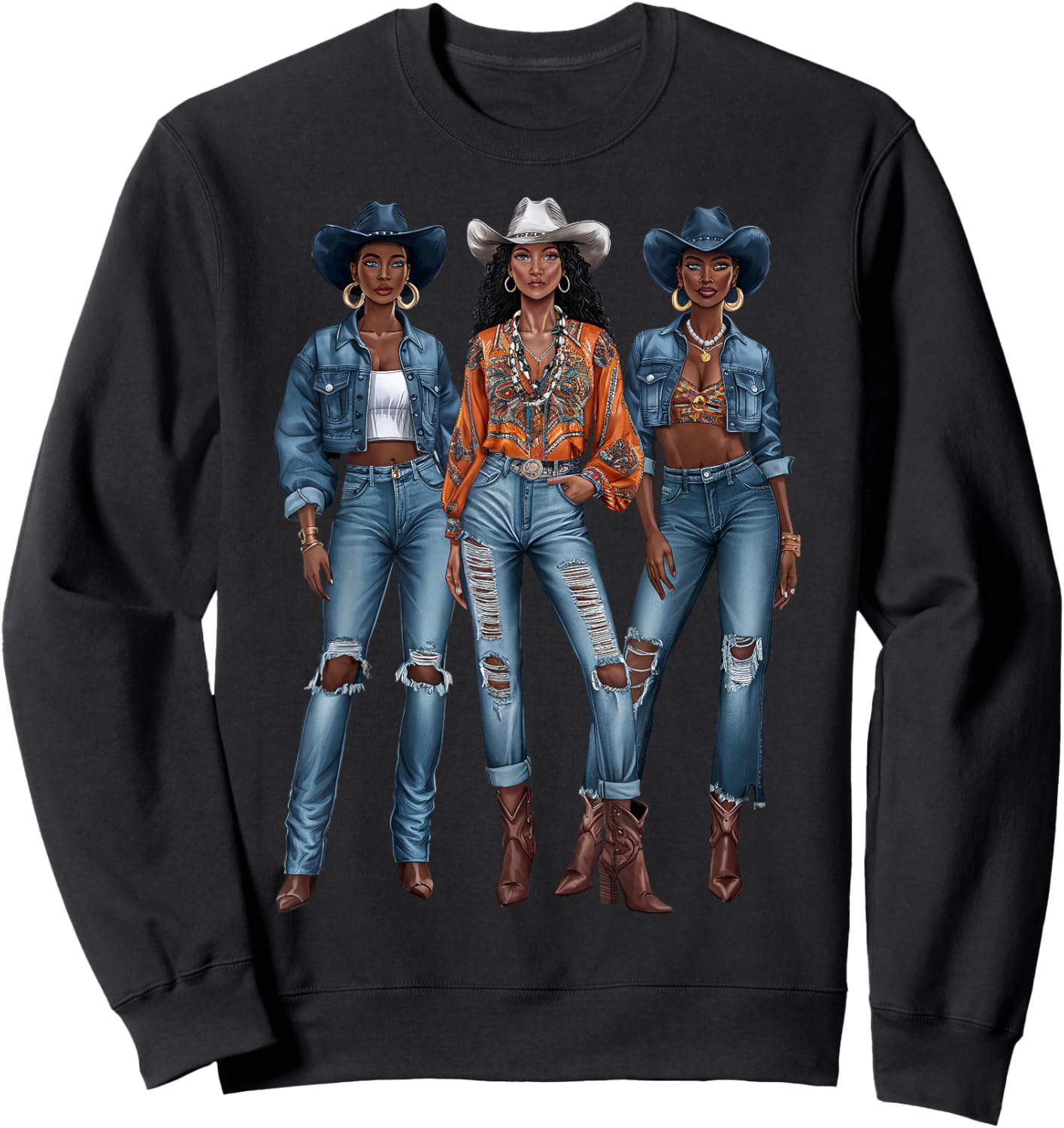 Black Cowgirl Vibes Melanin Black History Texas Sweatshirt - Sweatshirt | Black