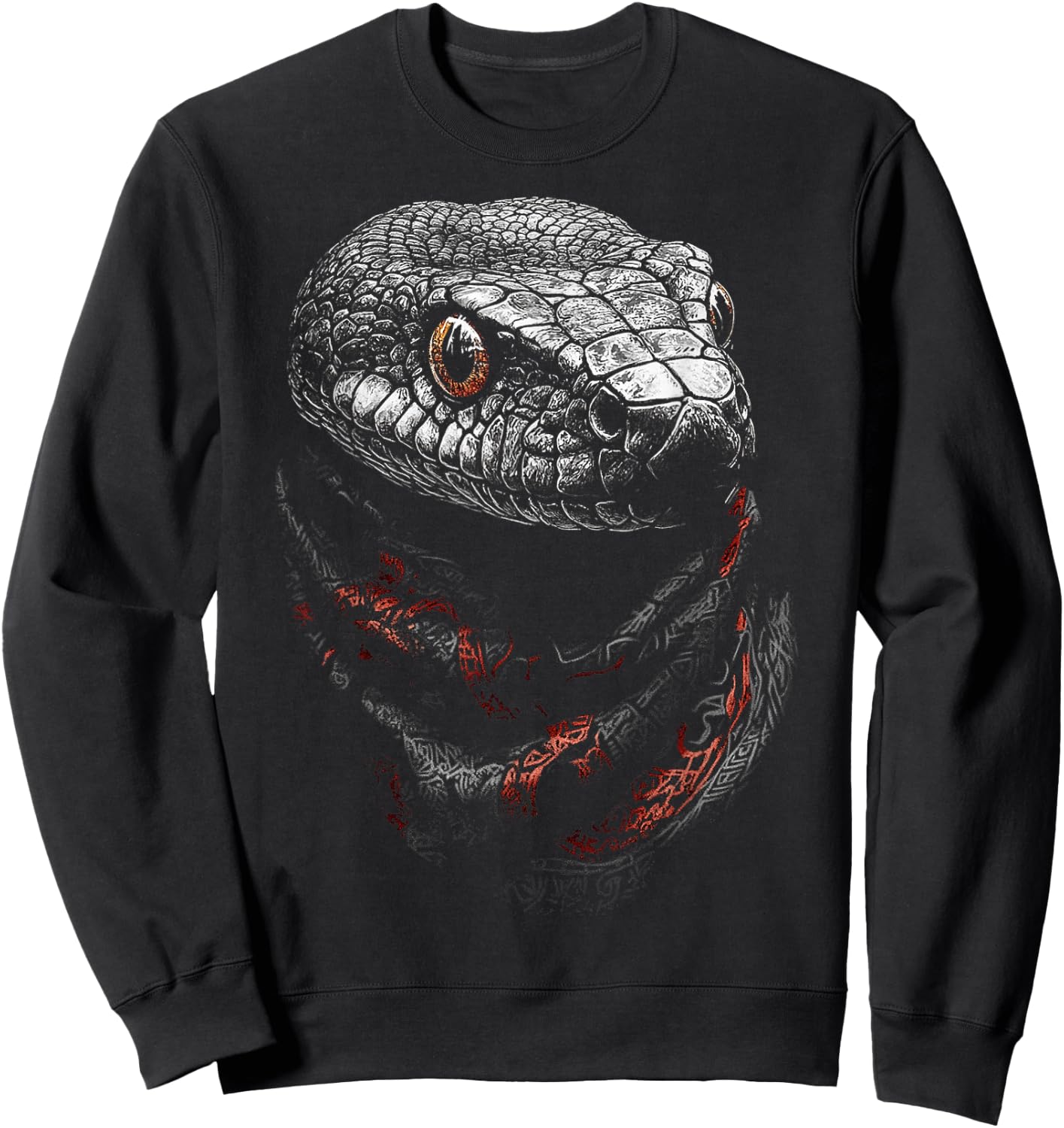 Snake Animal Graphic Art Snake Sweatshirt - Sweatshirt | Black