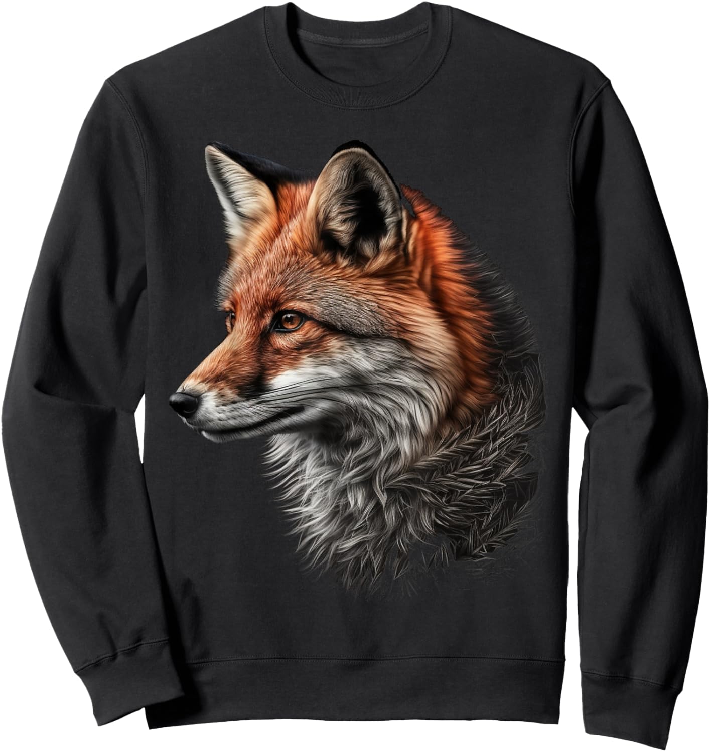 Fox motif, animal lovers, animal print, fox Sweatshirt - Sweatshirt | Black