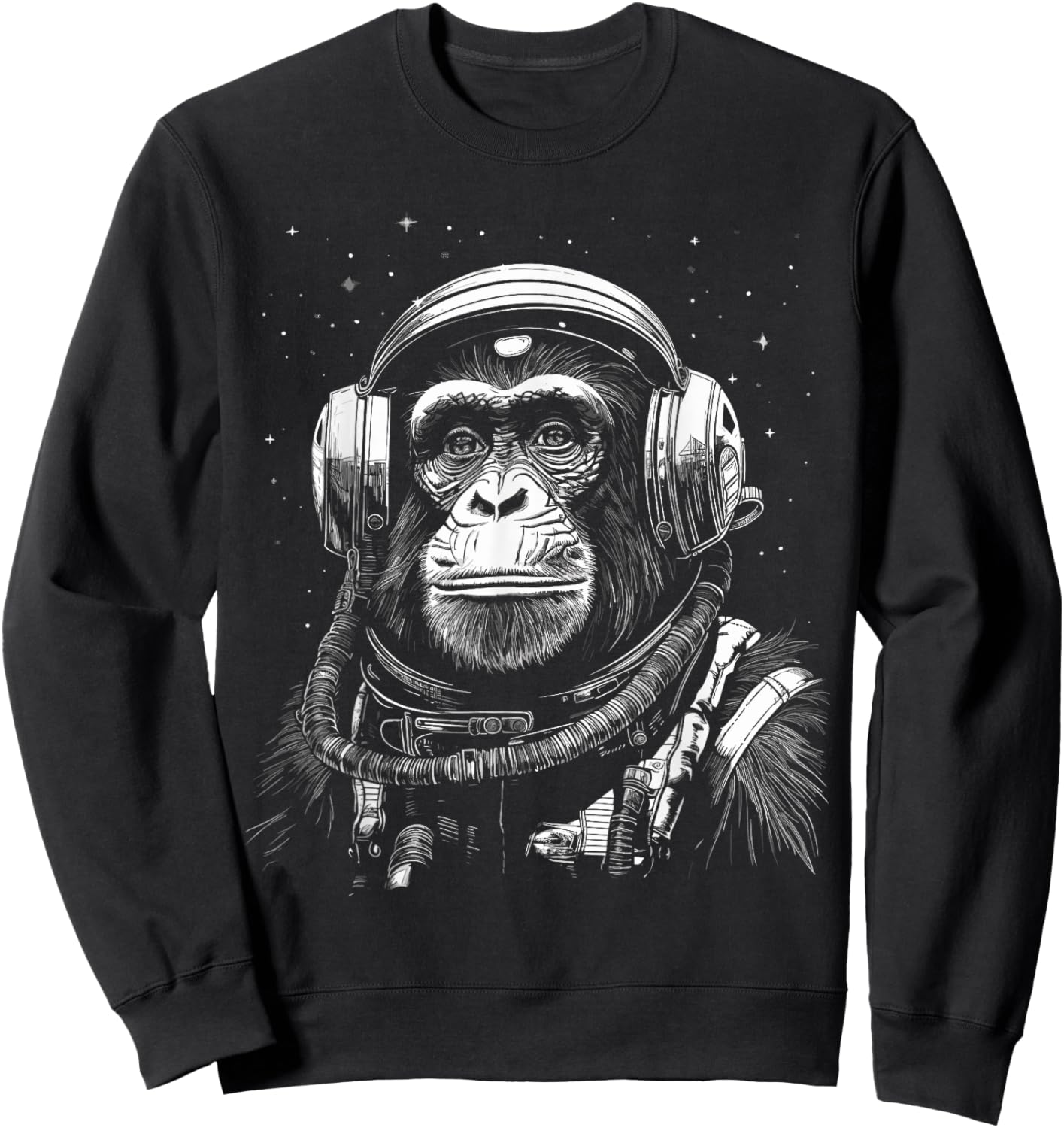Astronaut Monkey Space Exploration Sweatshirt - Sweatshirt | Black