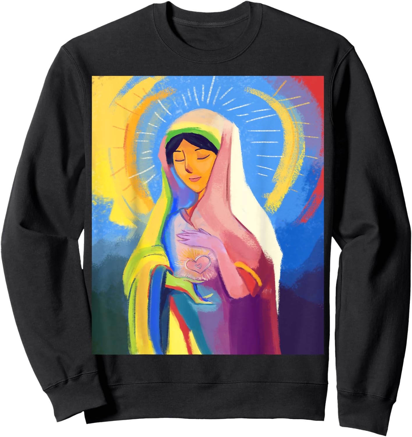 Our Blessed Mother Mary Mother Of Jesus Pro Life Catholic Sweatshirt - Sweatshirt | Black