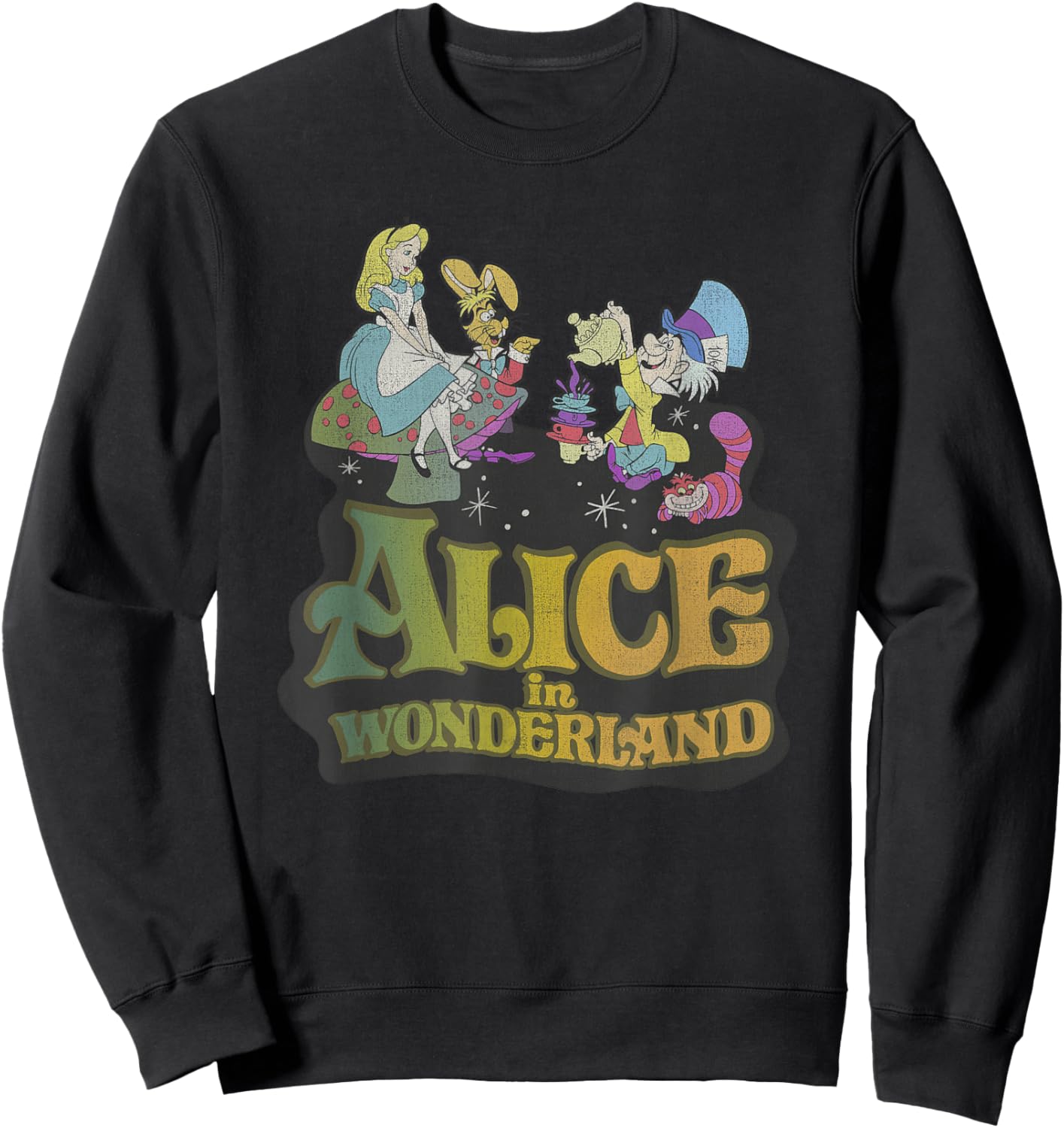 Disney Alice In Wonderland Mad Tea Party Movie Poster Sweatshirt - Sweatshirt | Black