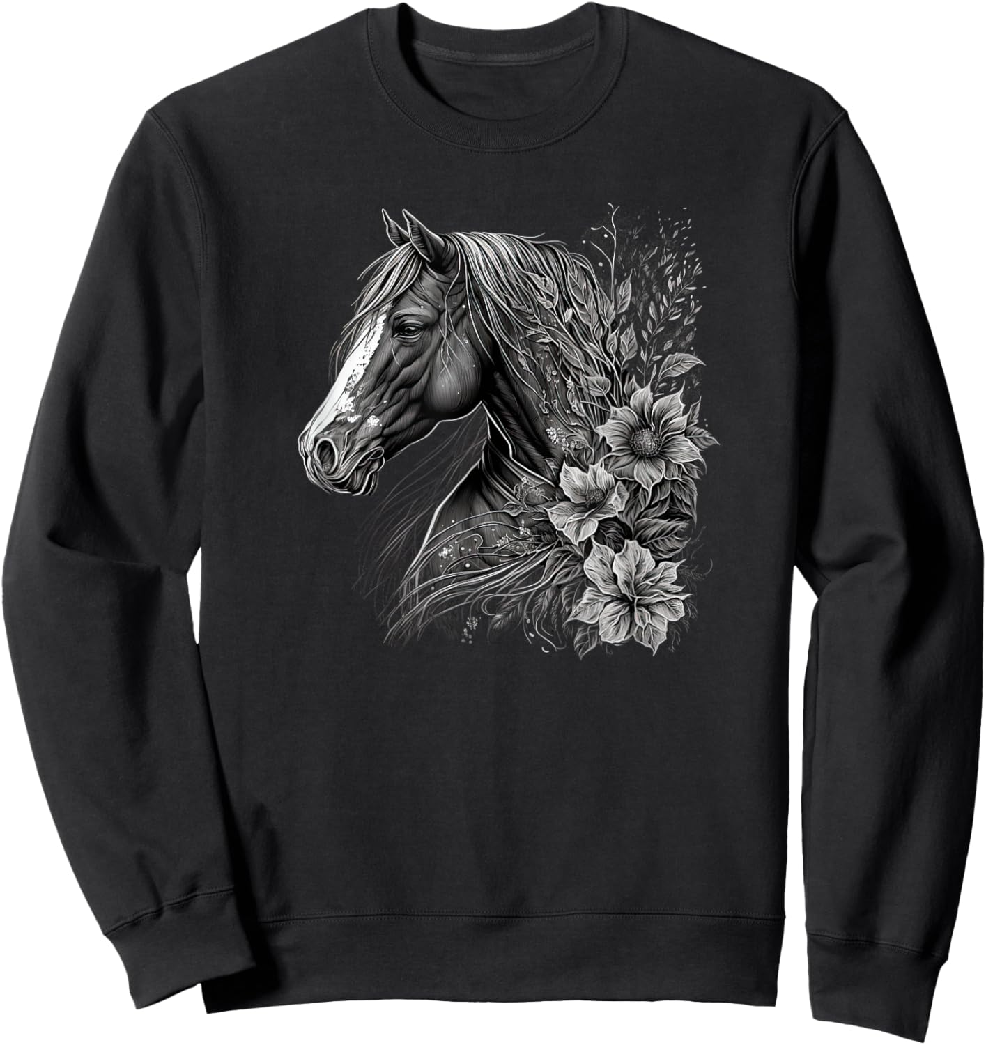 Horse Women kids Girls Riding Horse Lover Sweatshirt - Sweatshirt | Black