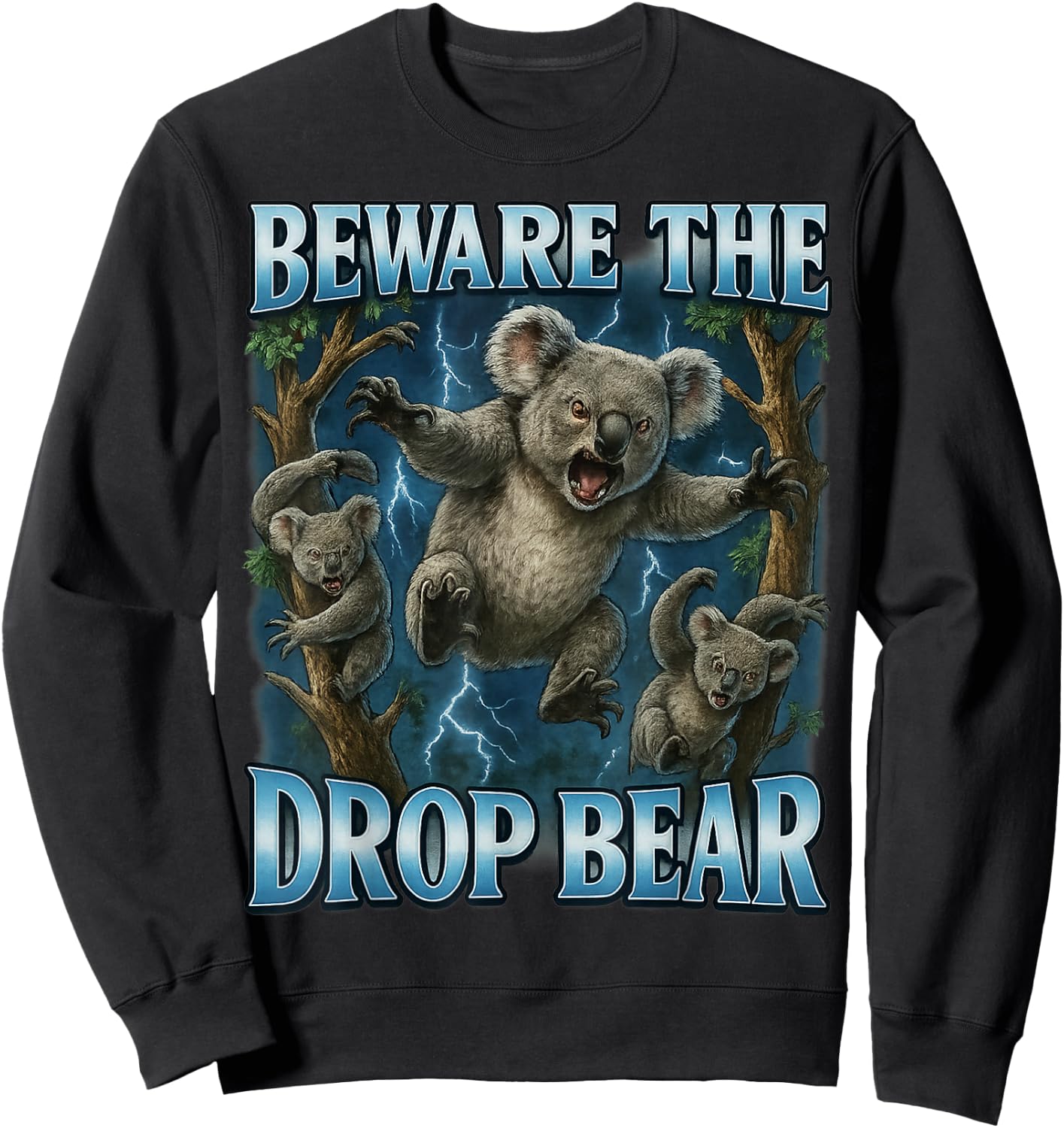 Beware the Drop Bear Funny Australia Sweatshirt - Sweatshirt | Black